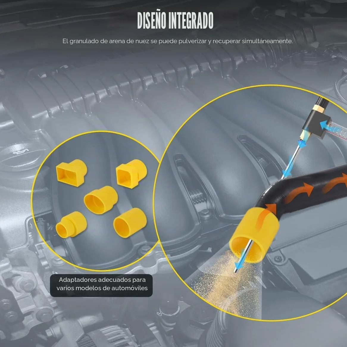 AUTOOL Máquina de Chorro de Arena, Máquina de limpieza de la válvula de auto de carbono sistema de limpieza de arena de nogal