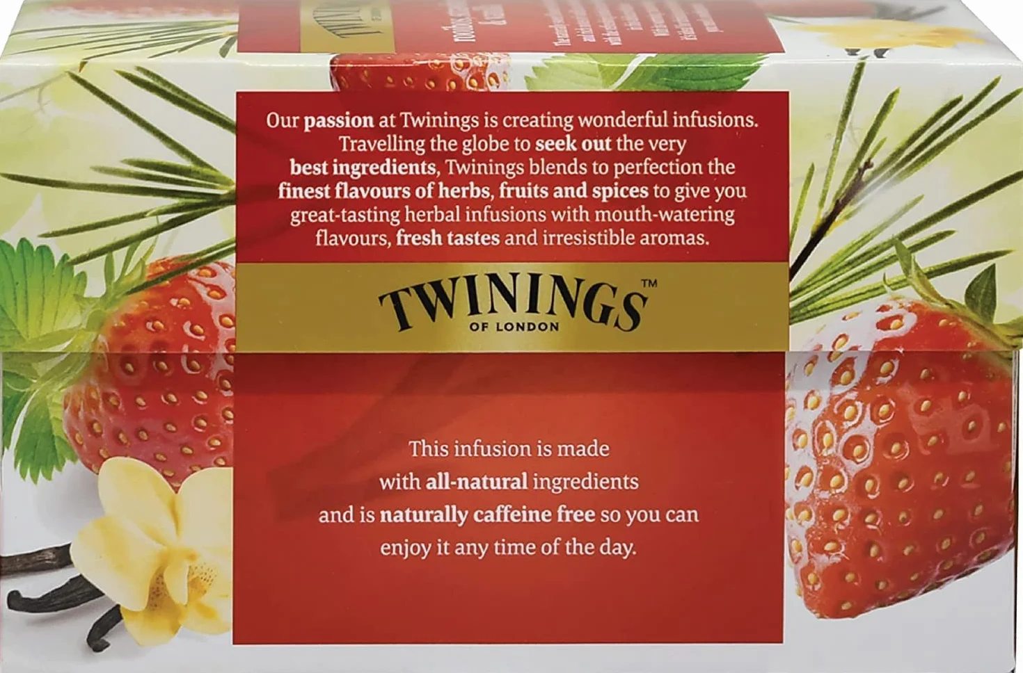 Twinings Infusión de Rooibos, Fresa y Vainilla, 20 sobres