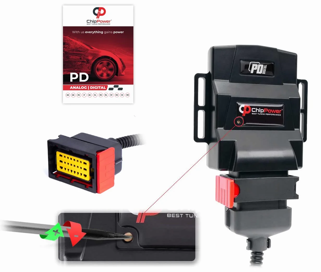ChipPower Chip de Potencia PDd al coche para Volkswagen Transporter T5 Mk5 V 1.9 TDI 75 kW 102 CV 2003-2015 Tuning Box Diesel ChipBox Más Potencia del Coche y Menor Consumo de Combustible