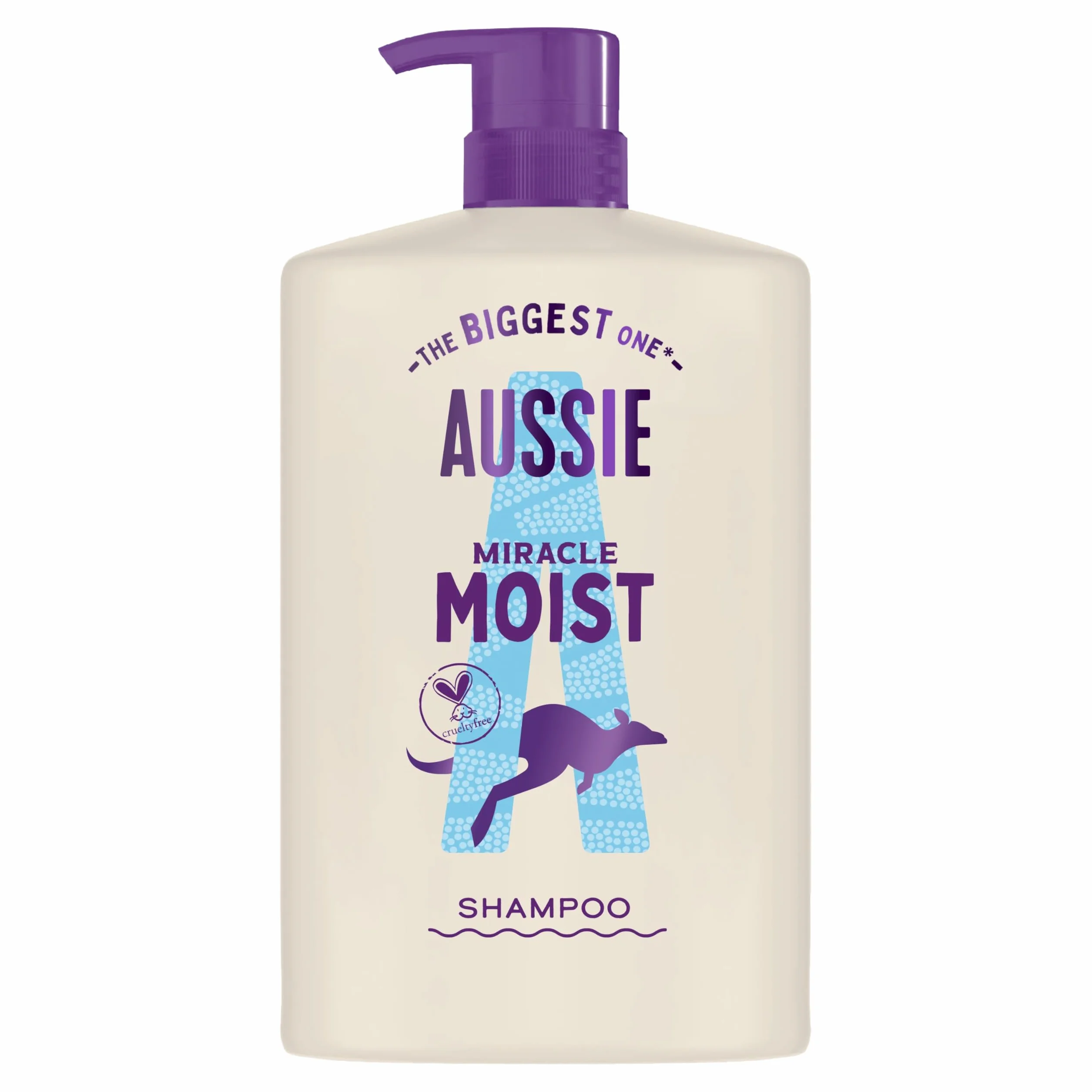 Aussie Miracle Moist Champú 1000ml Hidratante para Cabello Quebradizo y Seco con Aceite de Nuez de Macadamia