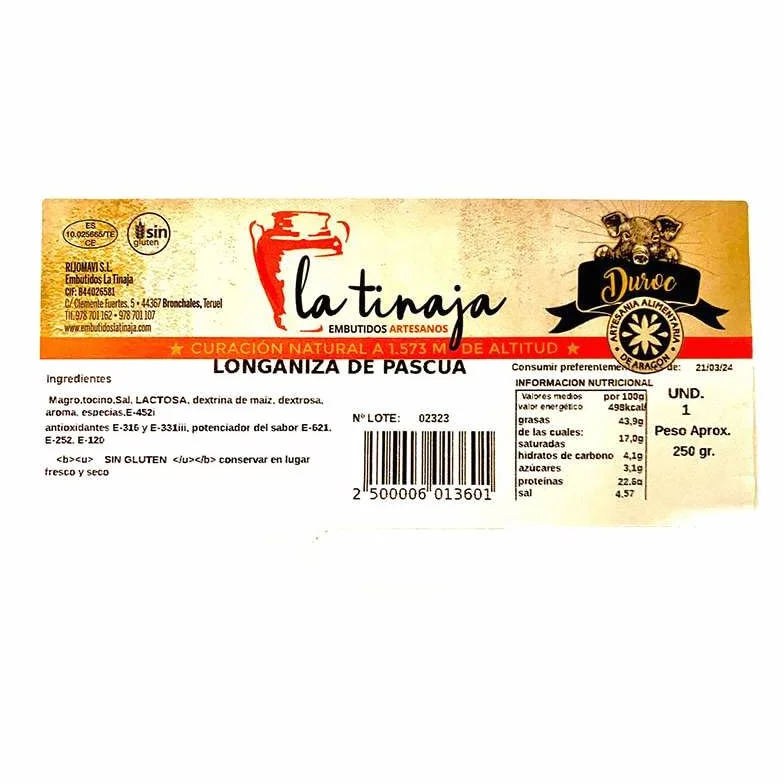 Longaniza de pascua 250gr