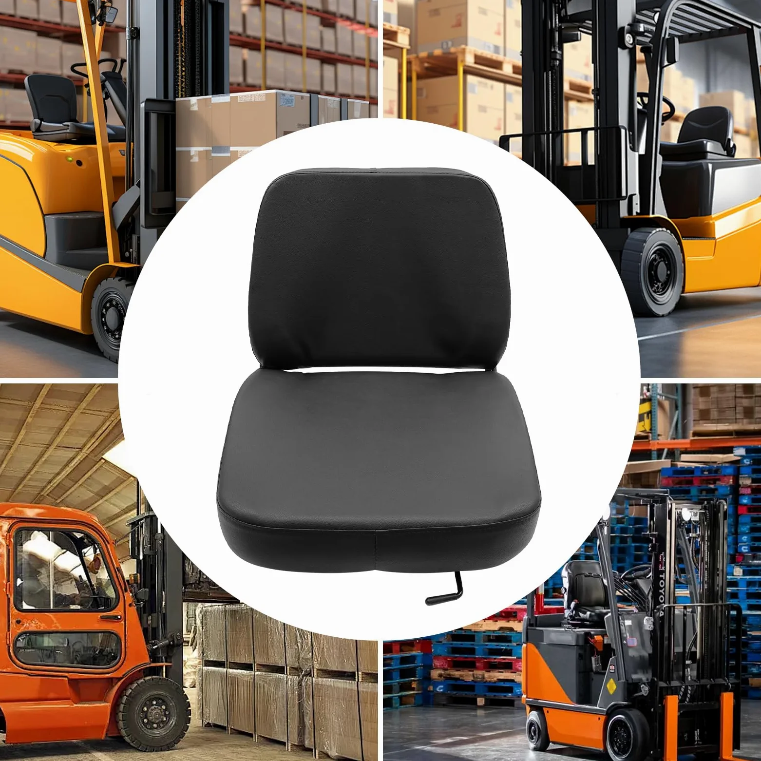 Asiento universal para carretilla elevadora, asiento de tractor, diseño ajustable, asiento del conductor para vehículos mecánicos pesados, capacidad de carga 100 kg, 51 x 48 x 46 cm