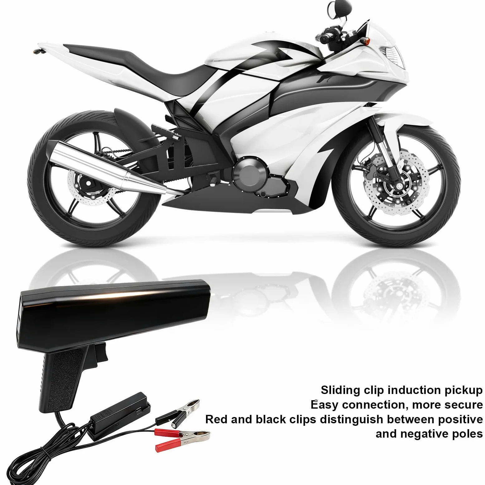 Pistola de luz de encendido con clip de sensor deslizante, lámpara estroboscópica 6V/12V, indicador LED digital para motores de gasolina 2 y 4 tiempos