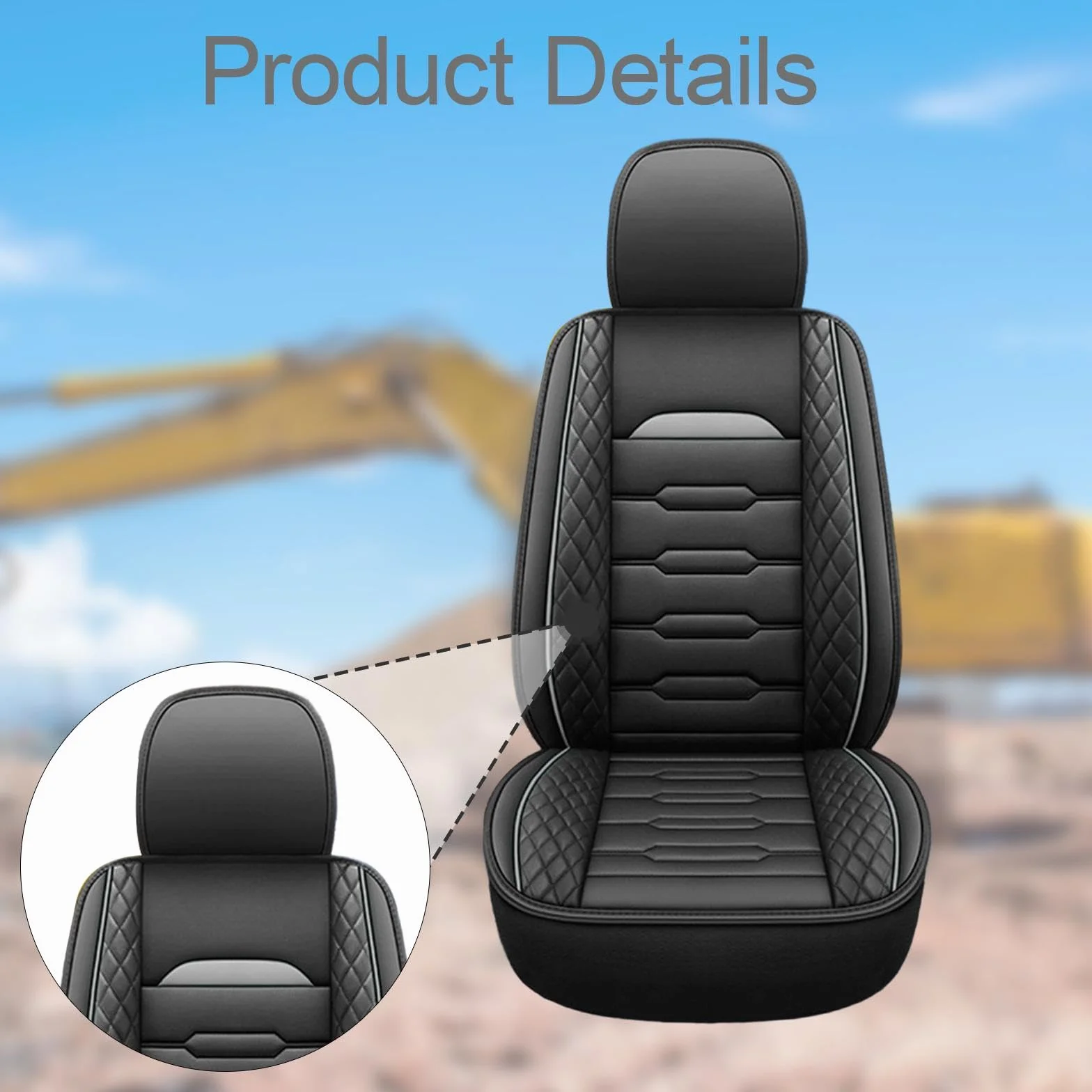 Sharplace Funda para asiento de excavadora, reemplazo directo, resistente, Gris