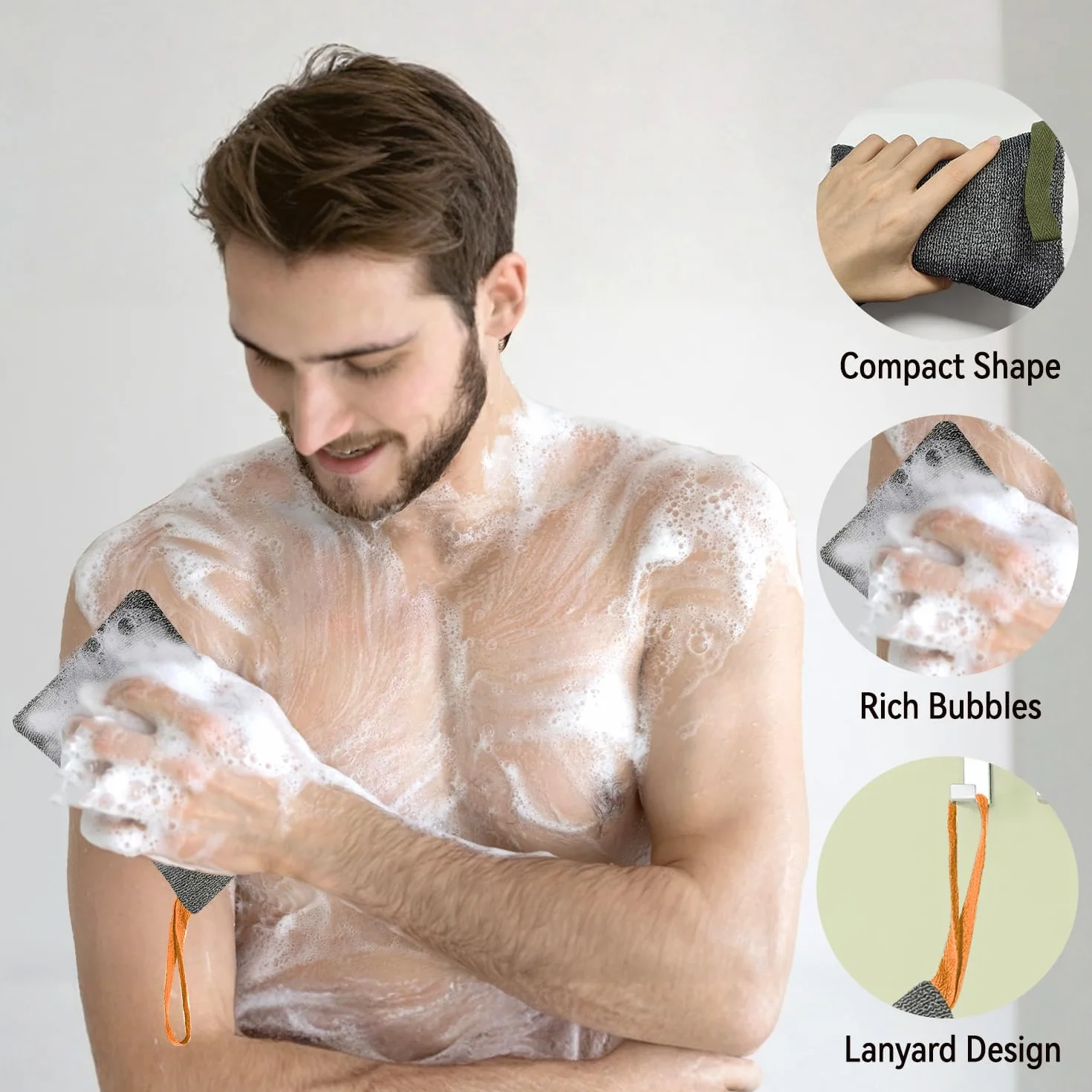 Bolsas exfoliantes corporales de nylon para jabón, espuma y secado, 2 unidades