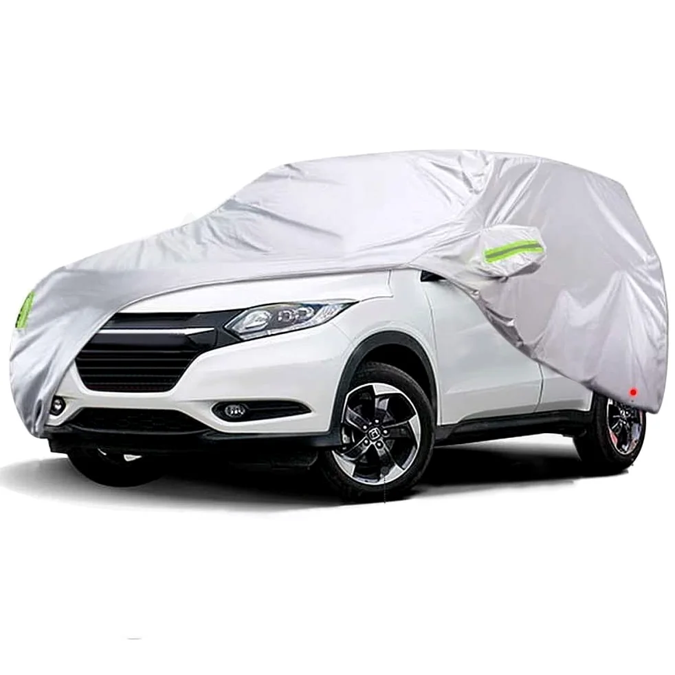 Cubierta de Coche Cubierta Completa SUV Cubierta Coche Plata 210T Impermeable Anti UV Todo Tiempo Protector Cubierta Parasol Antipolvo Auto Cover