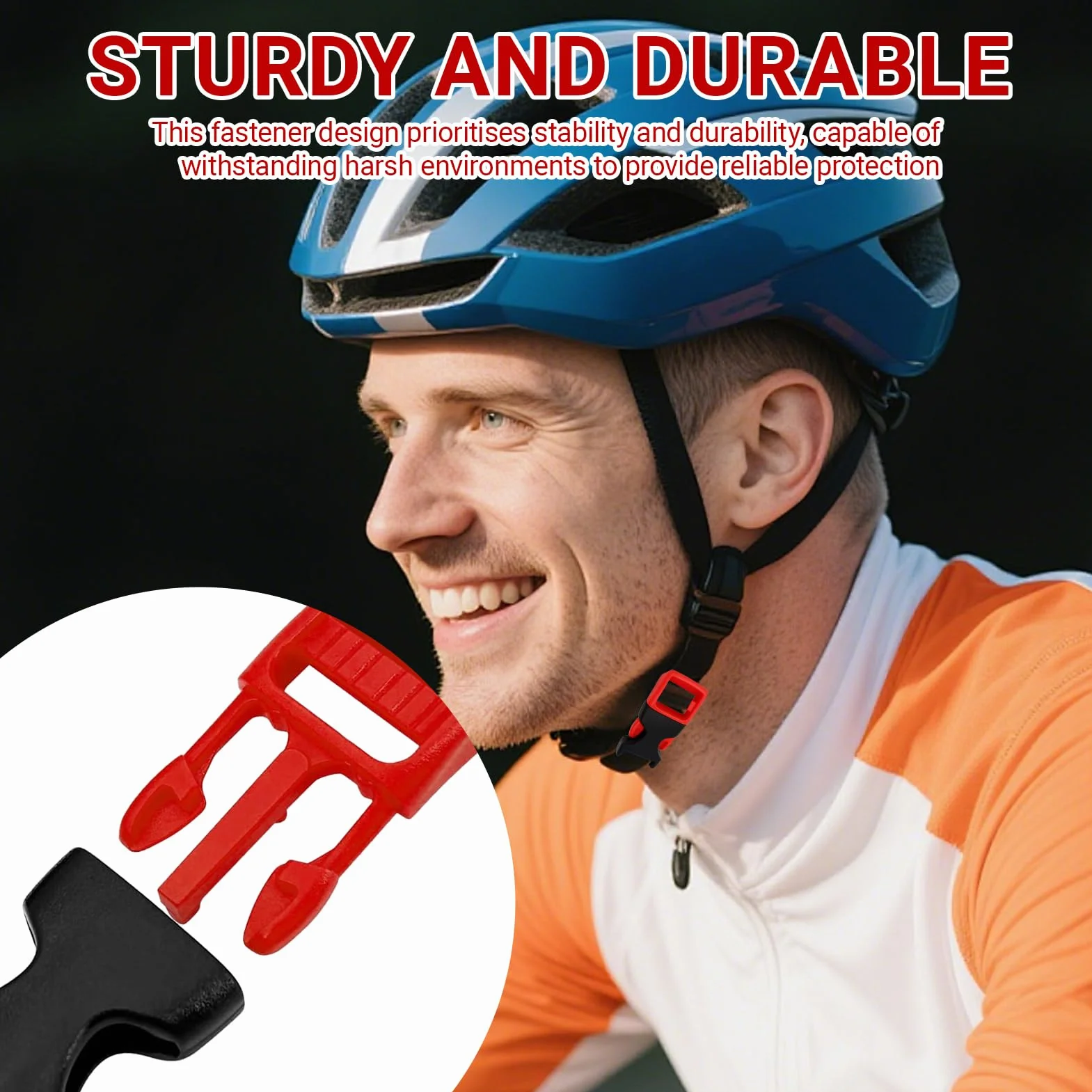 4 Juego de Clips de Barbilla de Casco,Cierres para Casco de Bicicleta, Clip de Barbilla, Cierre de Conector,Compatible con Casco de Bicicleta Y Casco Abus