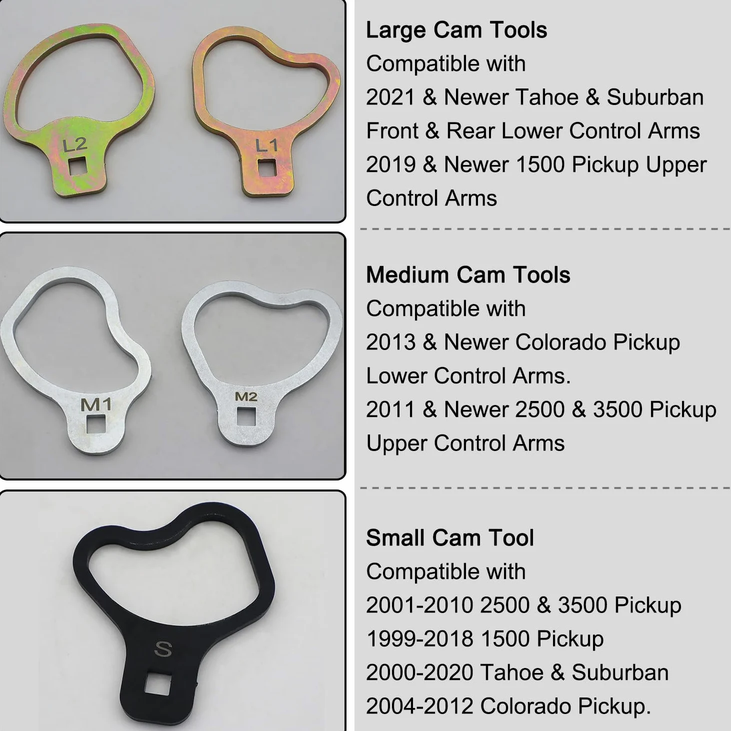 Kit de 6 ruedas compatibles con Chevrolet GMC, 41620 herramientas de sujeción de ajuste de leva con llave de 21 mm/24 mm