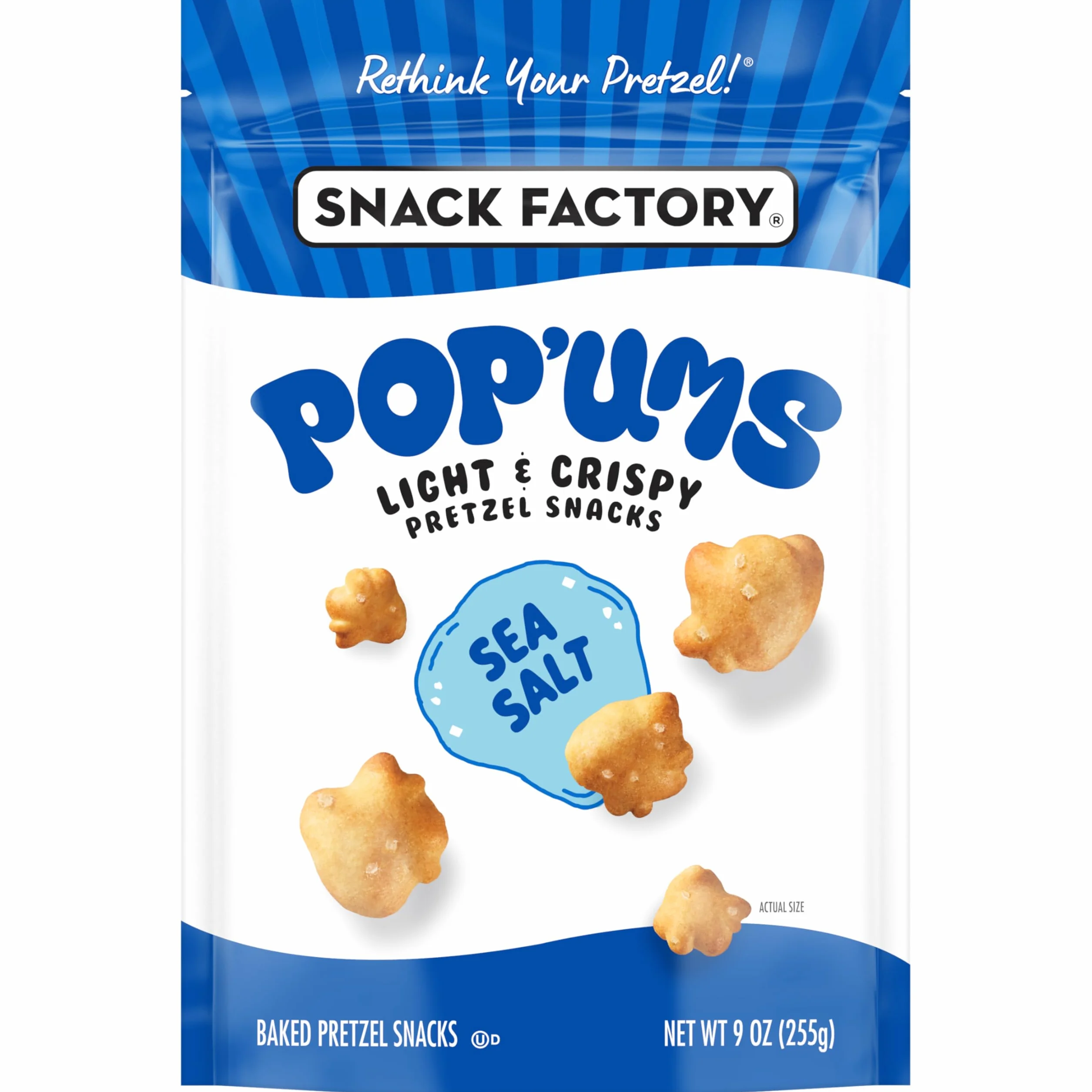 Pop'ums Bocadillos de pretzel sal marina 9 oz