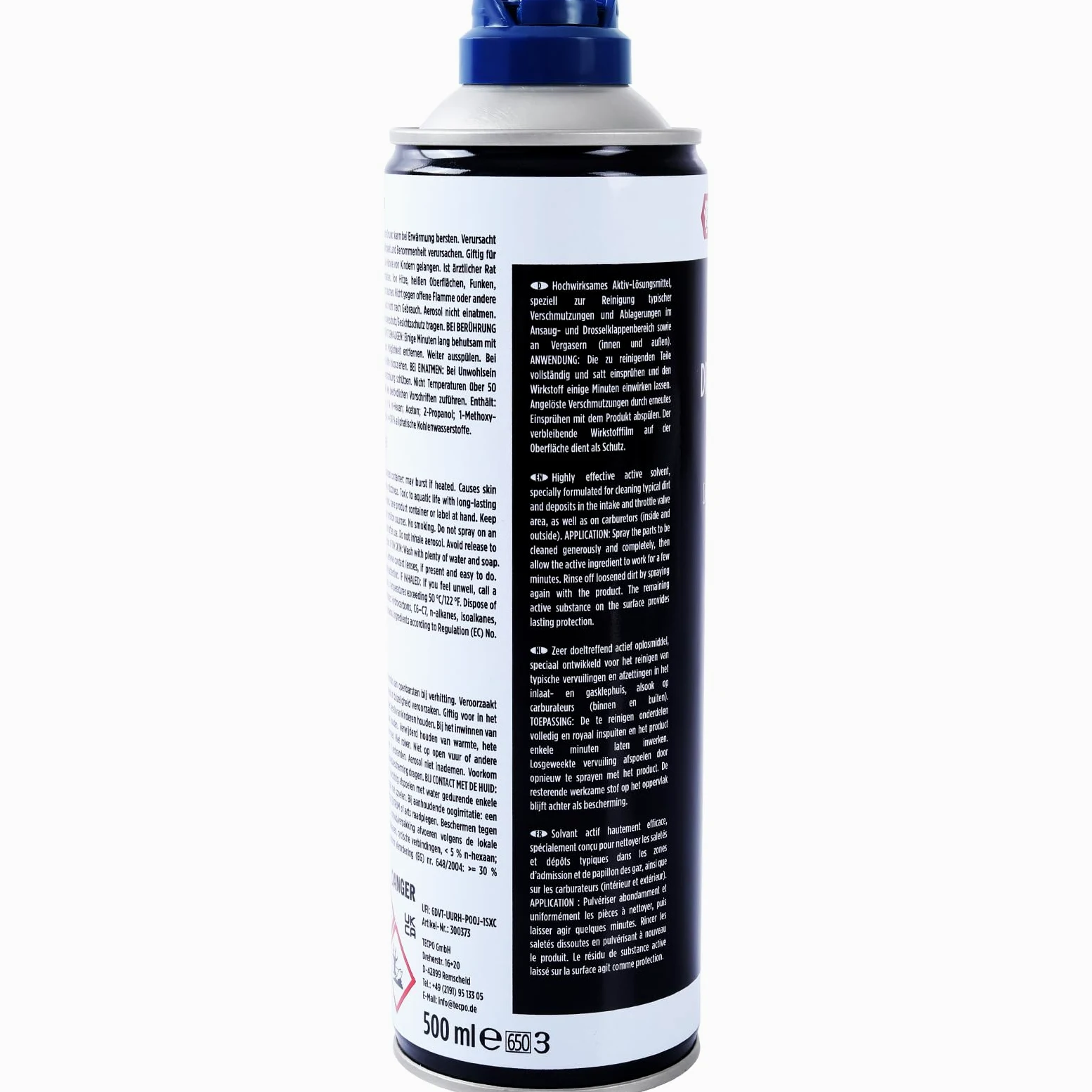 TECPO Limpiador de carburadores y válvulas de mariposa, 24 x 500 ml, disolvente AGR, limpiador de válvulas de carburador, inyectores, limpiador de boquillas, limpiador de aspiración