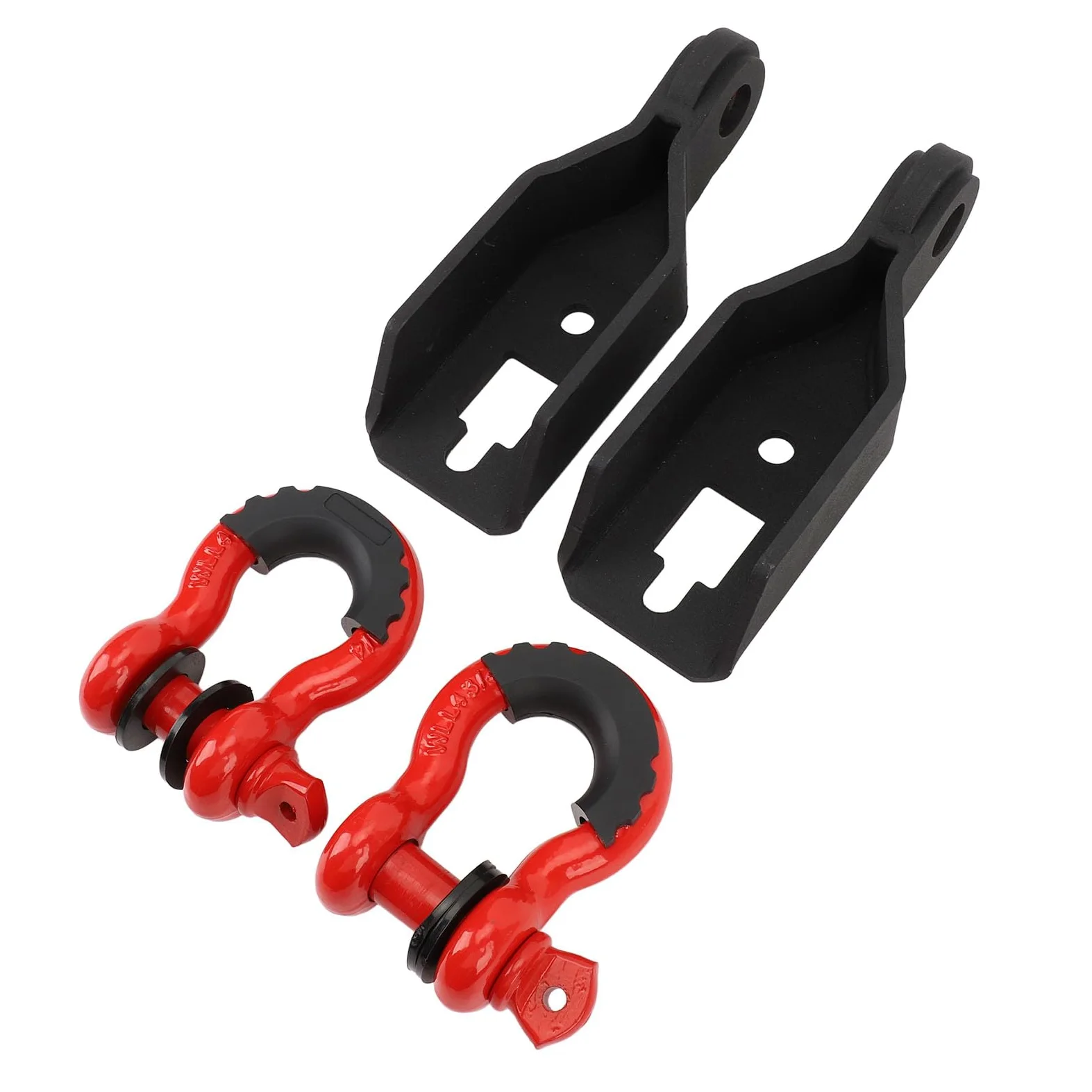 Drfeify Par de Montaje de Grillete de Gancho de Remolque Delantero con Anillos en D de 3 4 Pulgadas Soporte de Montaje de Gancho de Remolque Delantero de Acero Resistente con Recubrimiento en Polvo
