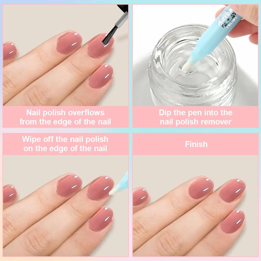 Set de 4 Rotuladores de Esmalte de Uñas Recargables para Manicura Profesional