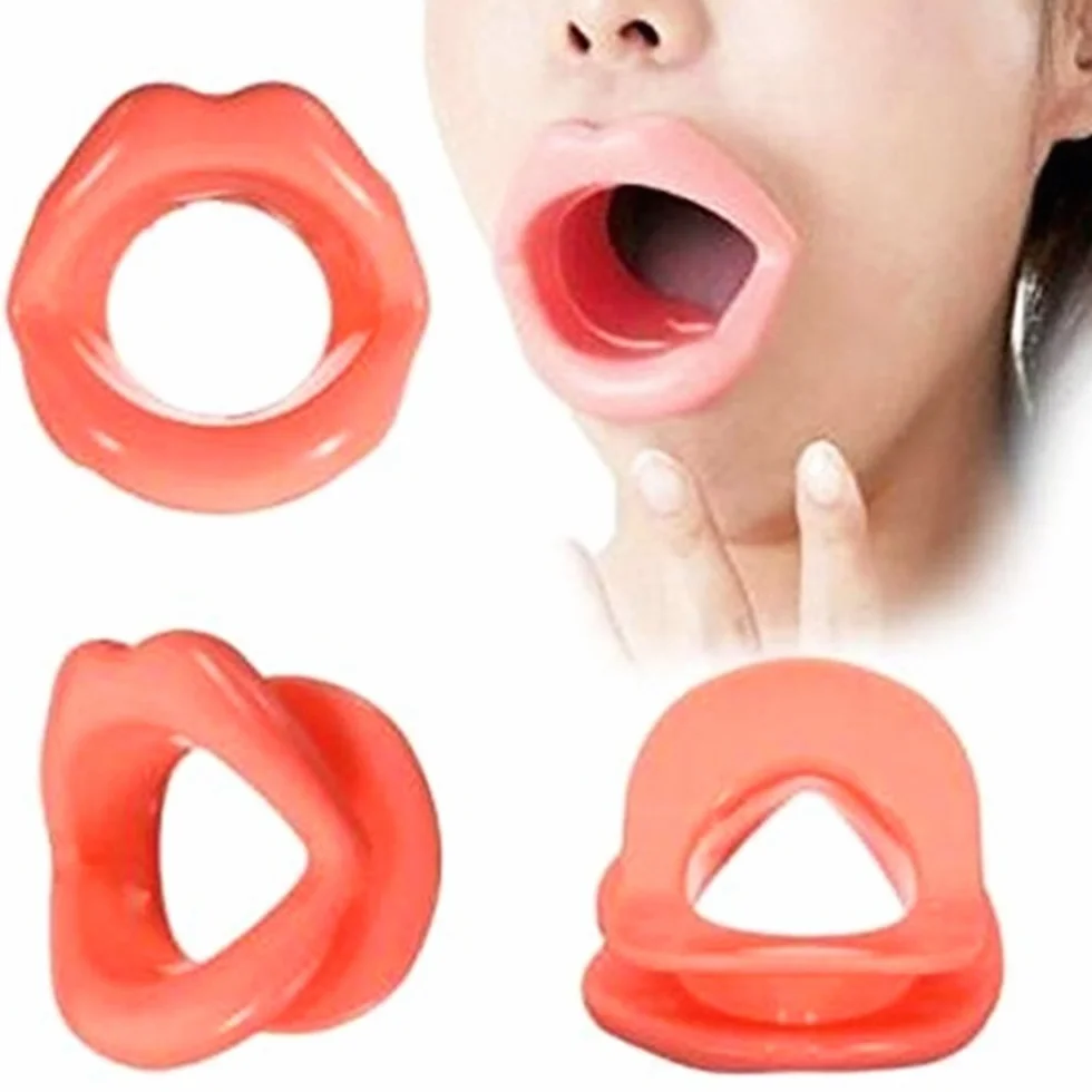 Tensor De Músculos Faciales Anti-Arrugas Silicona Cara Más Delgada Boca Ejercicio Muscular