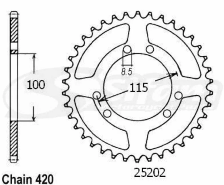 Corona de Transmisión Sifam para Moto Gilera 50Gsm / H@K/Zulu 2001 A 2003 Nuevo