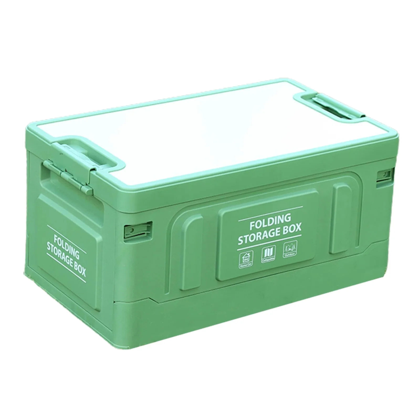 Organizador de maletero plegable para maletero, 60 L, con múltiples usos, con tapa de madera para aperitivos, verduras | con tapa de madera para aperitivos, verduras