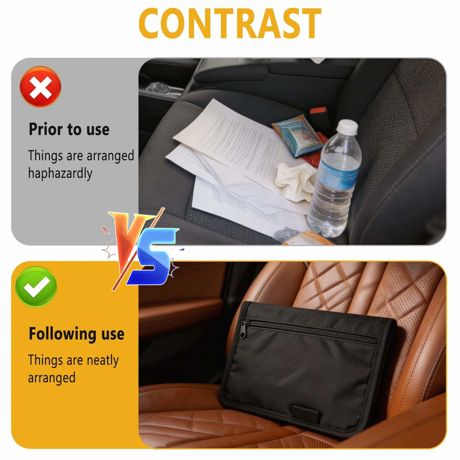 Coche Organizador de Guantera, A5 Portadocumentos, Bolsa Portátil con Múltiples Compartimentos para Guardar Recibos, Billetes y Accesorios en Vehículos,Adecuado para Viajes, Viajes de Negocios