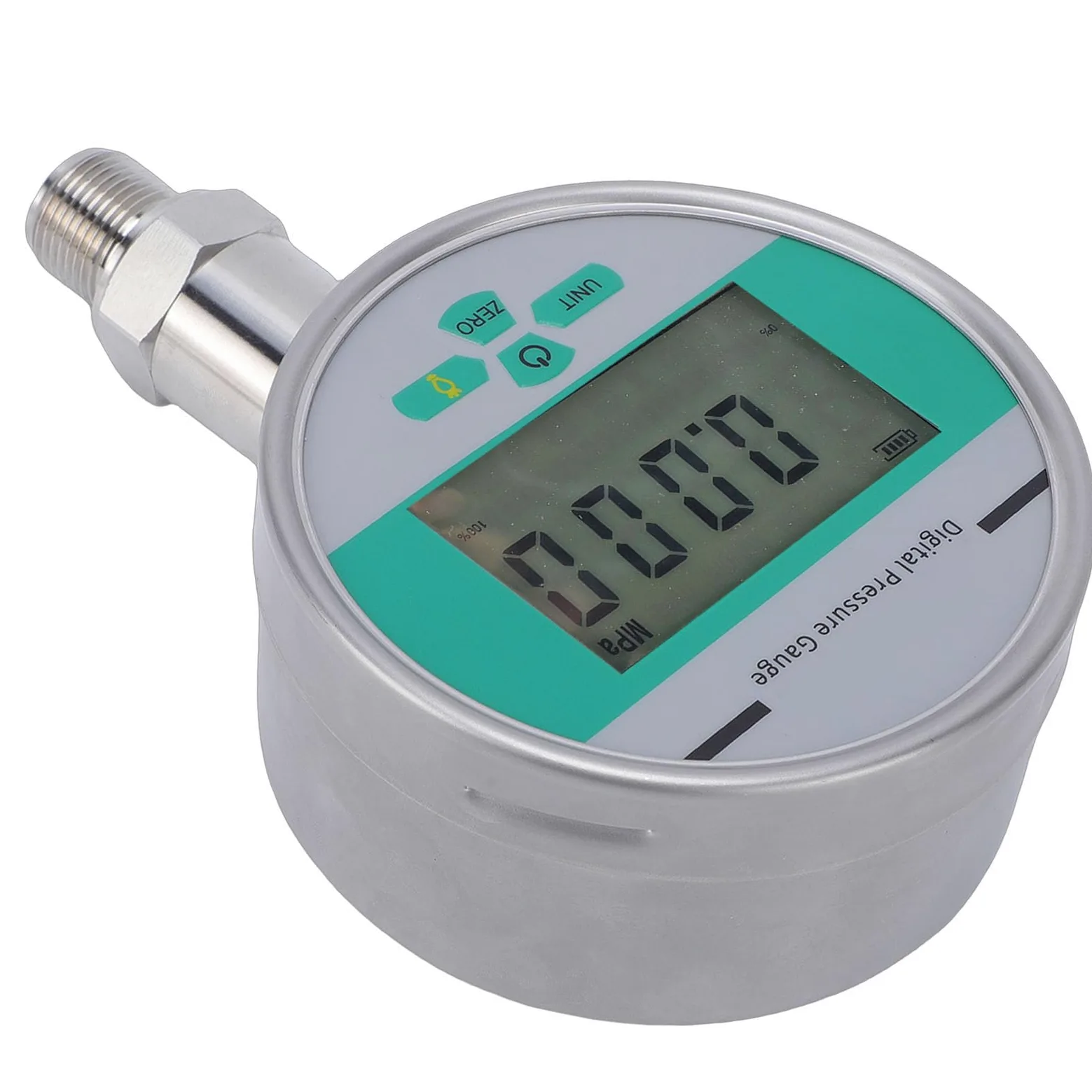 Manómetro Digital de Acero Inoxidable de Alta Precisión, Esfera de 4 Pulgadas, Larga Duración, Amplia Compatibilidad, Uso Versátil, para Aire Agua Aceite, con Pantalla LCD,