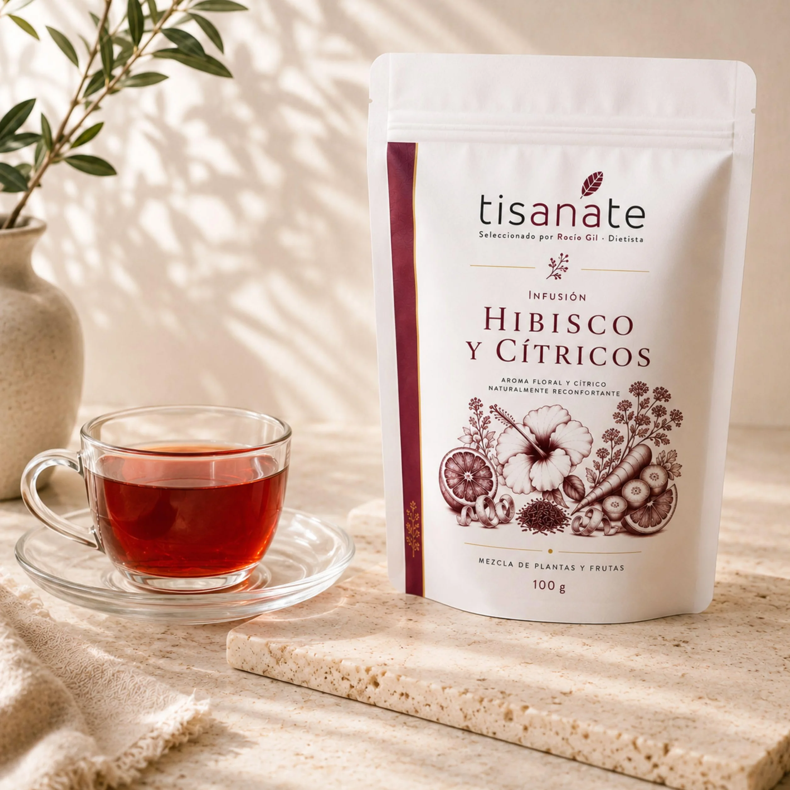 Infusión Hibisco y Cítricos 100g – Té de Hibisco y Flor de Jamaica con Naranja y Limón