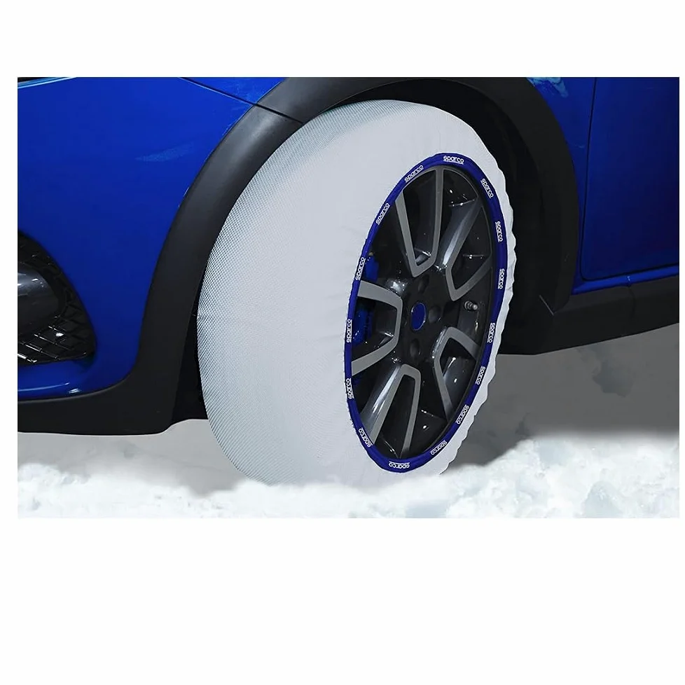 Calcetines DE Nieve para NEUMÁTICOS 275/60 R18 CALZANEVE Tamano XXL para Llantas DE Ruedas DE Coche PAR DE Calcetines DE Nieve Ice EN Tejido HOMOLOGADO SPARCO Silent Snow Socks Cadena DE REEMPLAZO