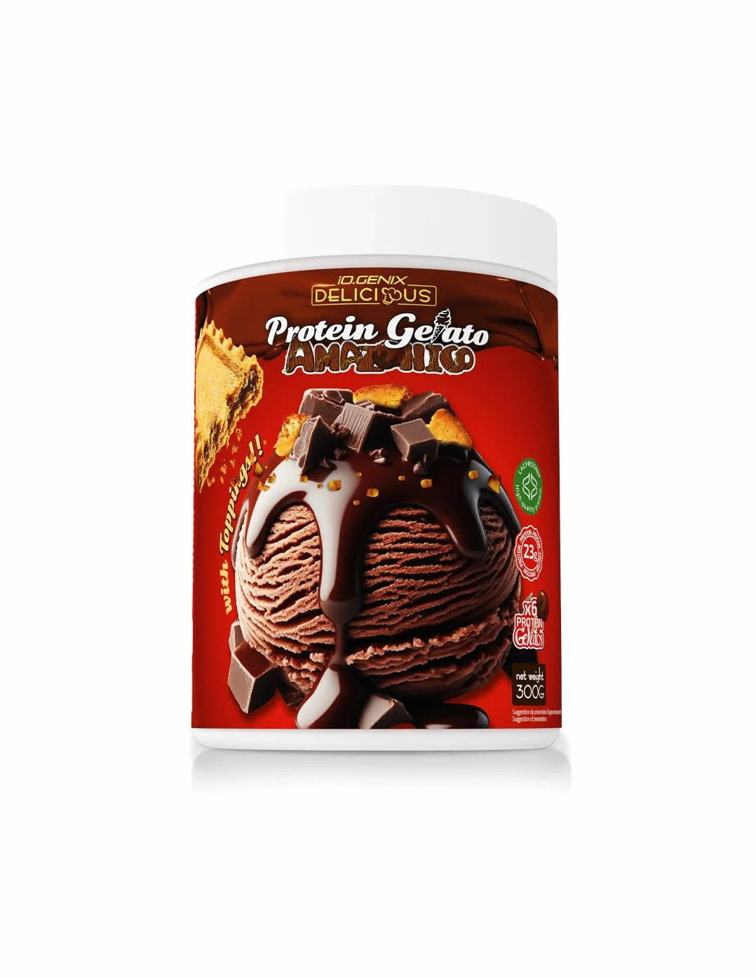 iO.GENIX PROTEIN GELATO Helado Proteico 300g Lacprodan® Alto en Proteínas Chocolate Amazónico