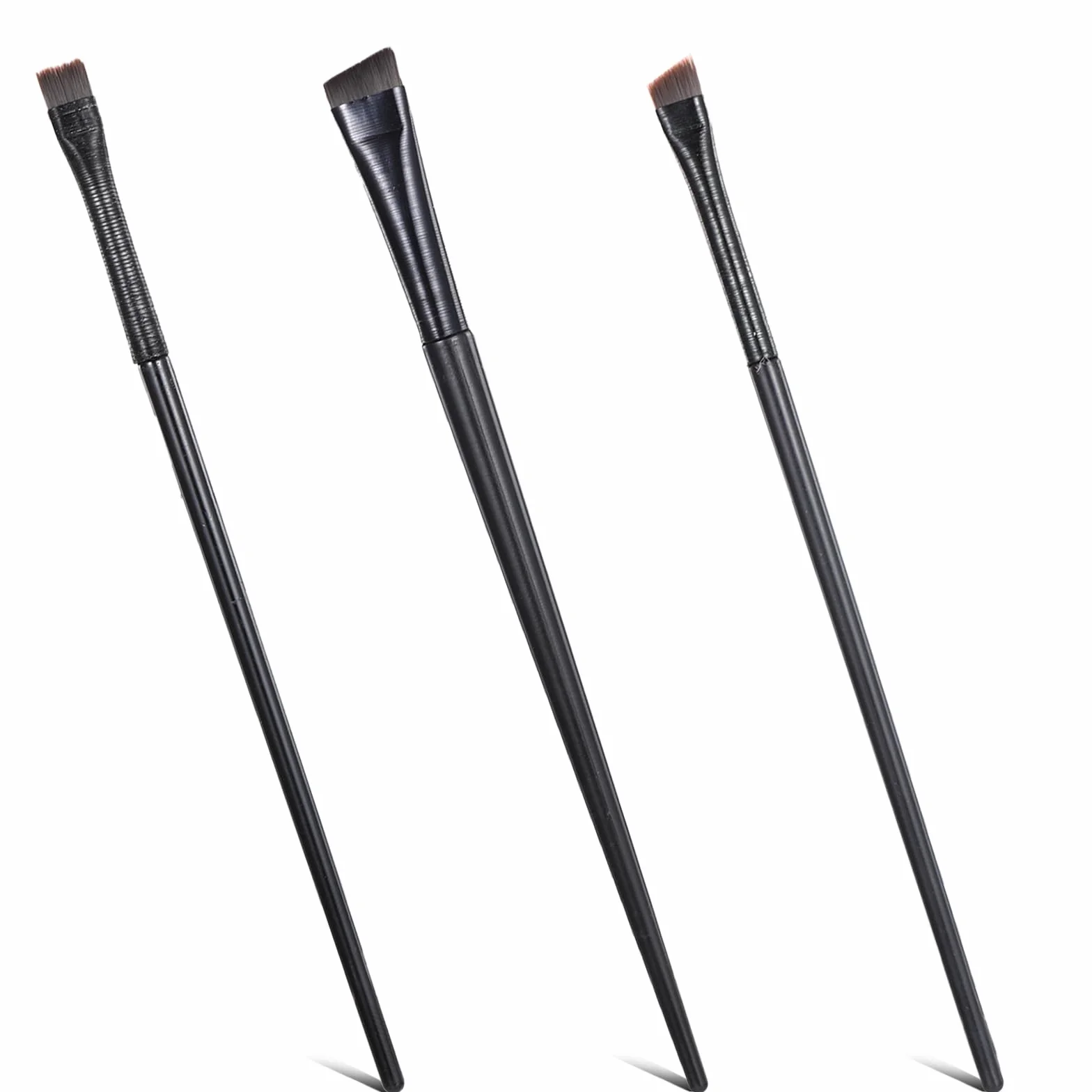 Pinceles delineador de ojos y cejas, cepillo ángulo fino, set 3 brochas maquillaje mujer