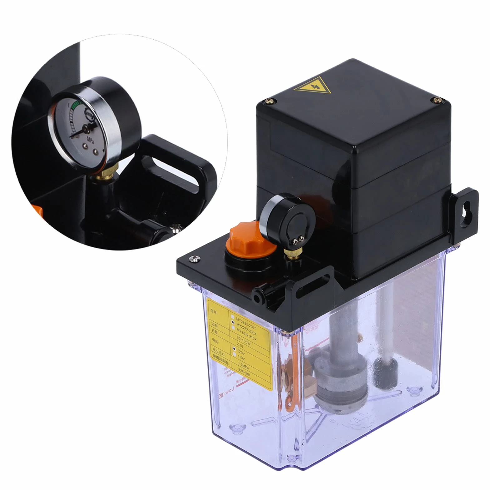 Bomba de Lubricación Bomba de Aceite Digital Automática de Lubricación Eficiente para Máquinas CNC 220V Aleación de Aluminio 2.0L