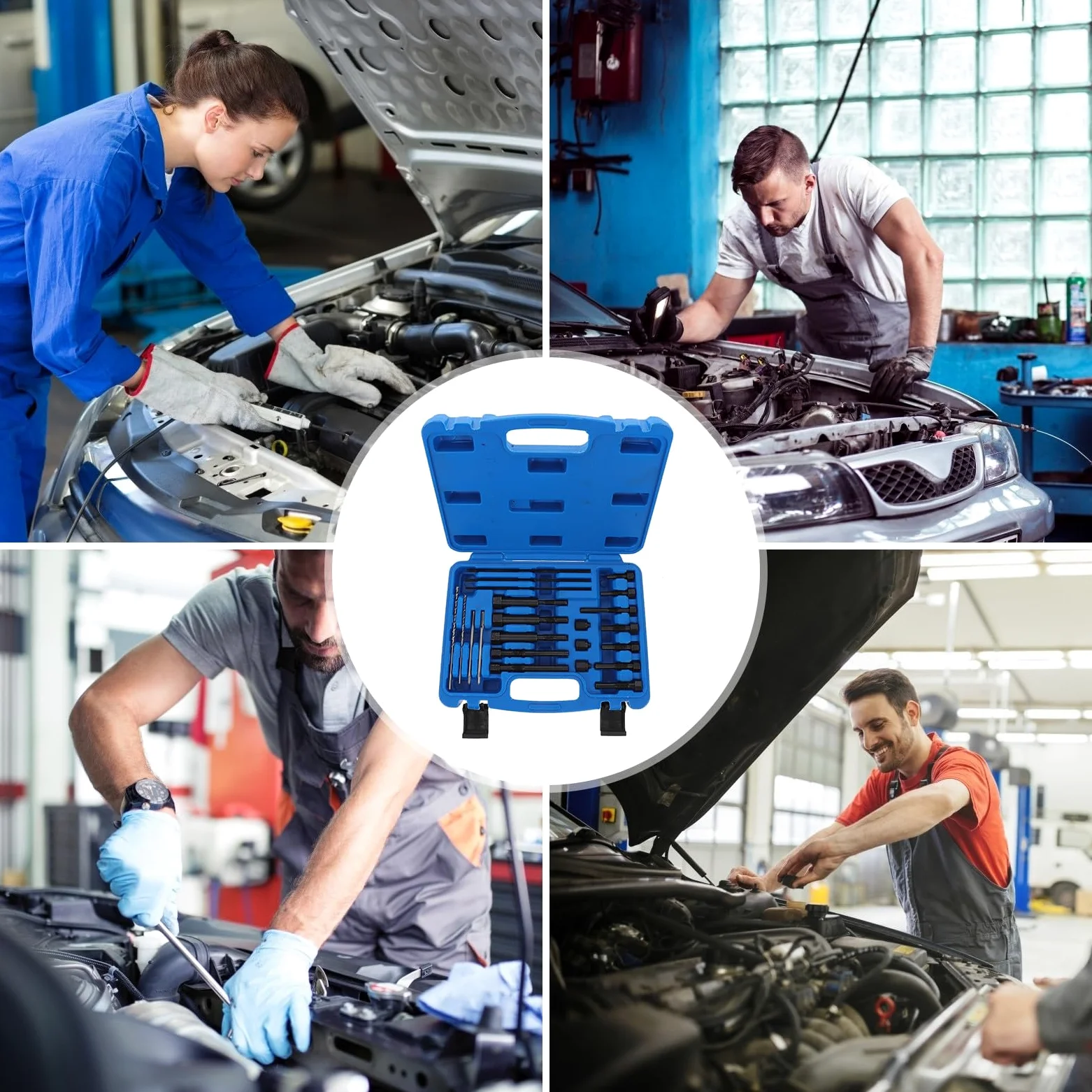 Abaodam Kit de Herramientas para Extracción de Bujías Incandescentes Dañadas, Reparación de Roscas, para Automóviles, Diseño Ergonómico y Alta Eficiencia, Accesorio Automotor Profesional
