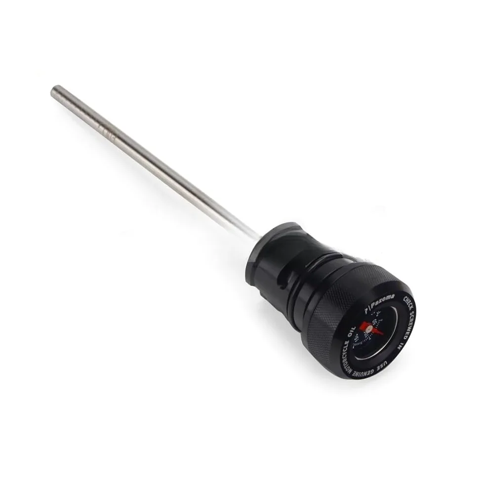 Combustible Varilla para Softail para Street para Bob para FLHCS para FXLR para FLSB Tapón Llenado Depósito Aceite Indicador Temperatura Motor Varilla Nivel(Black)