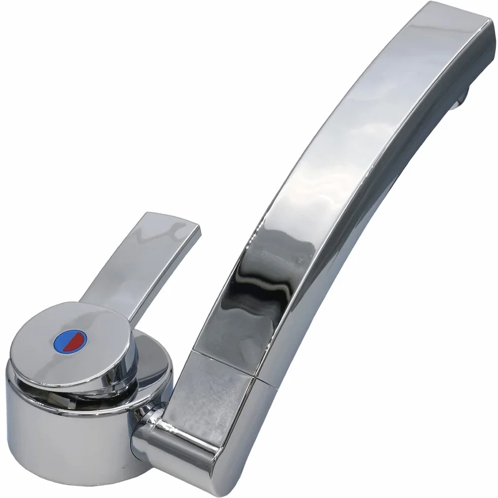 Florenz - Grifo mezclador monomando compacto para autocaravana, camping e interruptor giratorio cromado