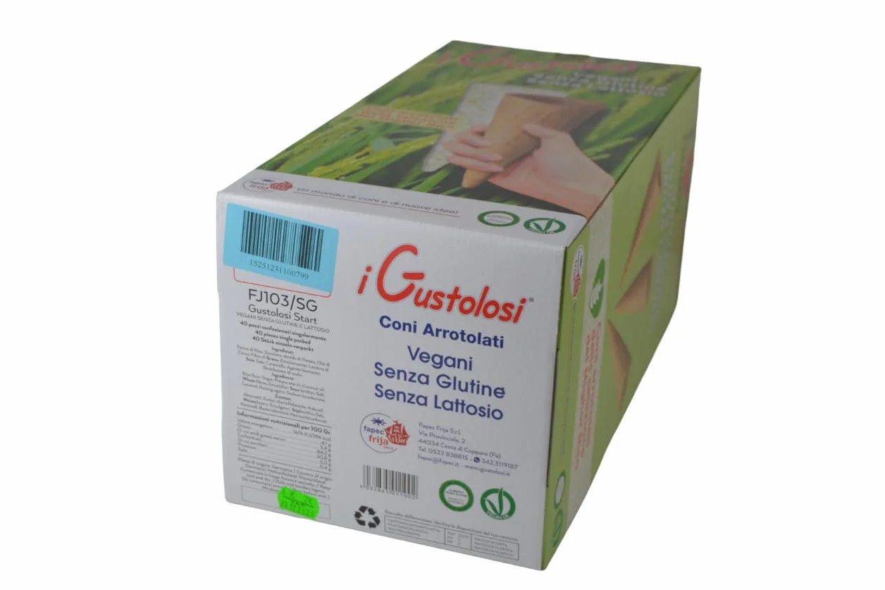 Conos para helado sin gluten ni lechosa para celiacos - Wofer Ice Cream gluten free, monodosis vegana