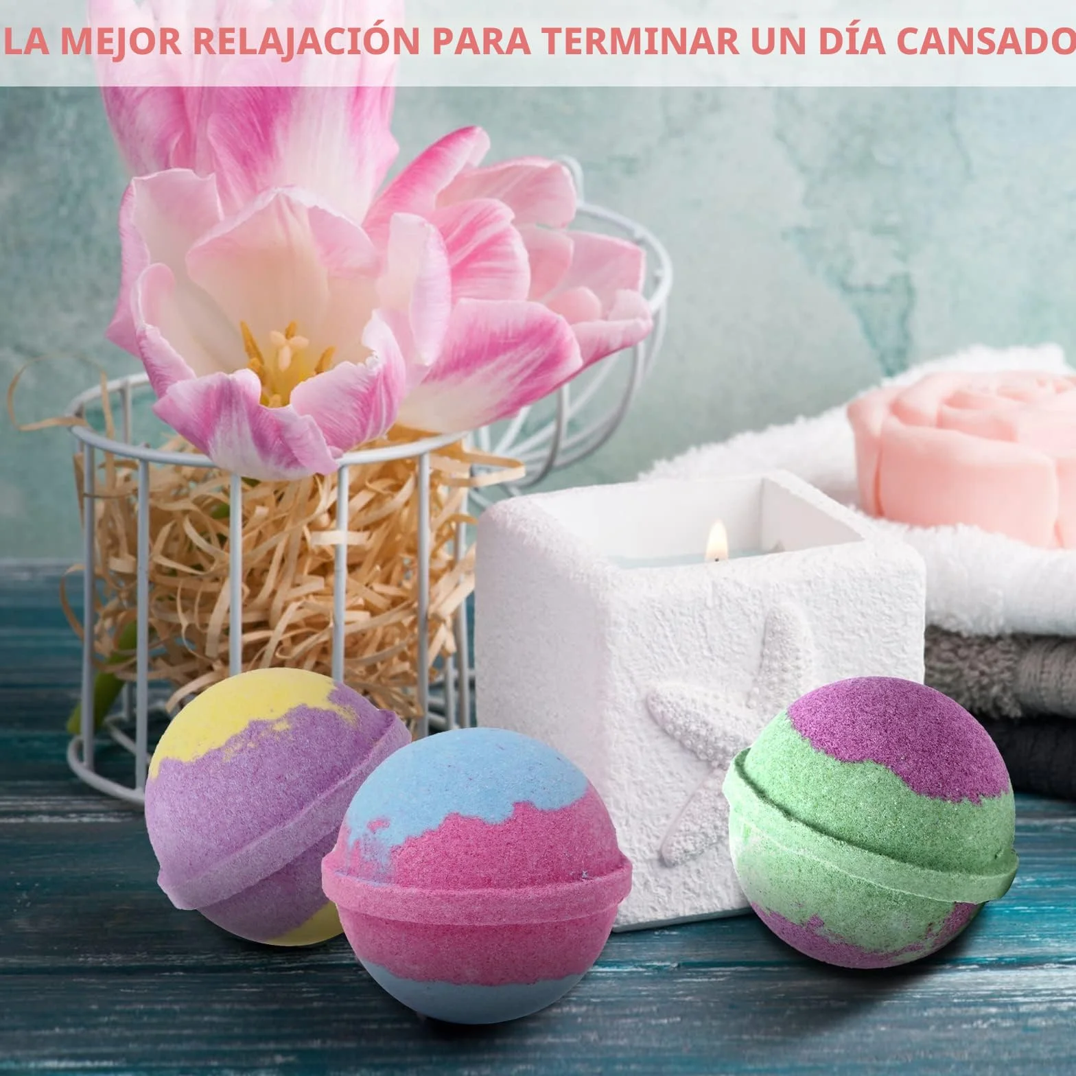 Bombas de baño de burbujas orgánicas y naturales, juego de regalo artesanal