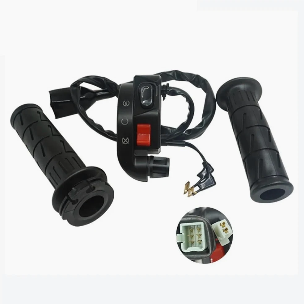 Empuñadura De Acelerador para Motocicleta, Conjunto De Interruptor De Arranque Y Apagado De 7/8 "y 22mm, Compatible con Controlador para Kawasaki Kaze | With 2 Handle