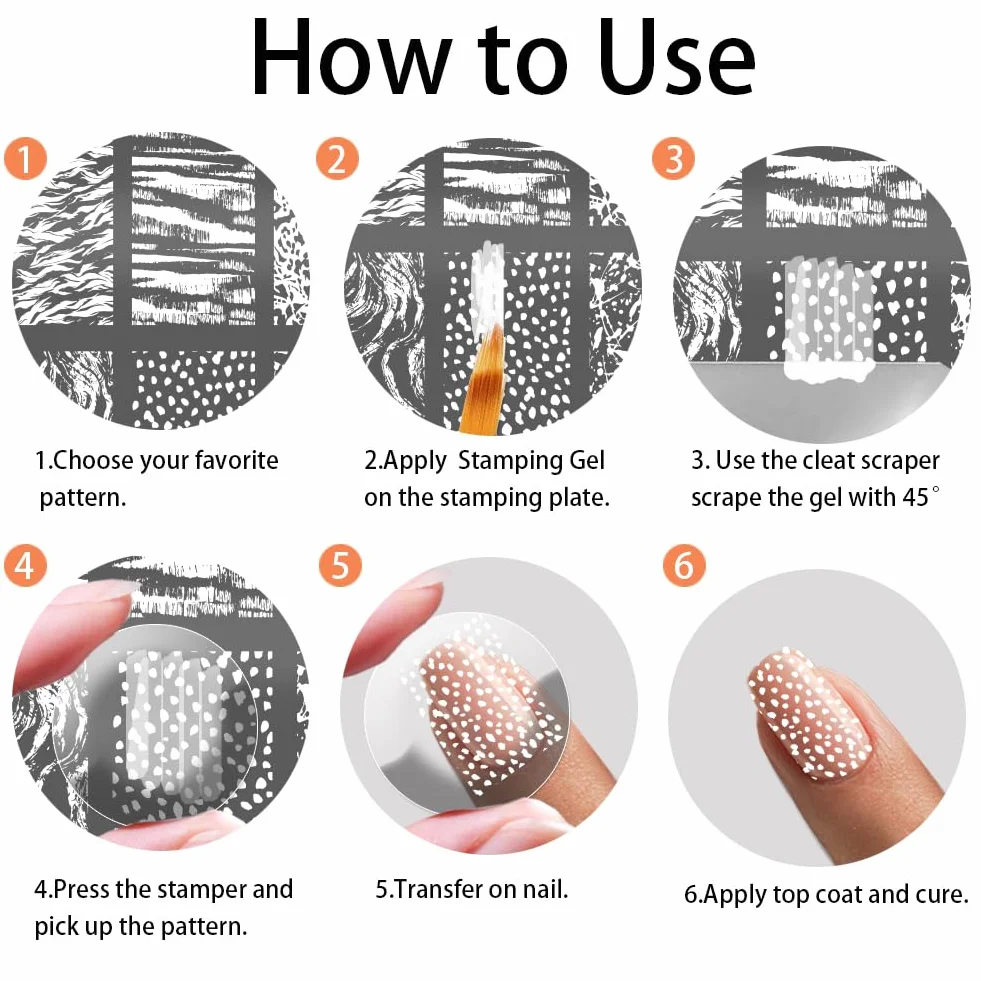 Lote de 3 placas de estampación de mármol para uñas, manicura, decoración