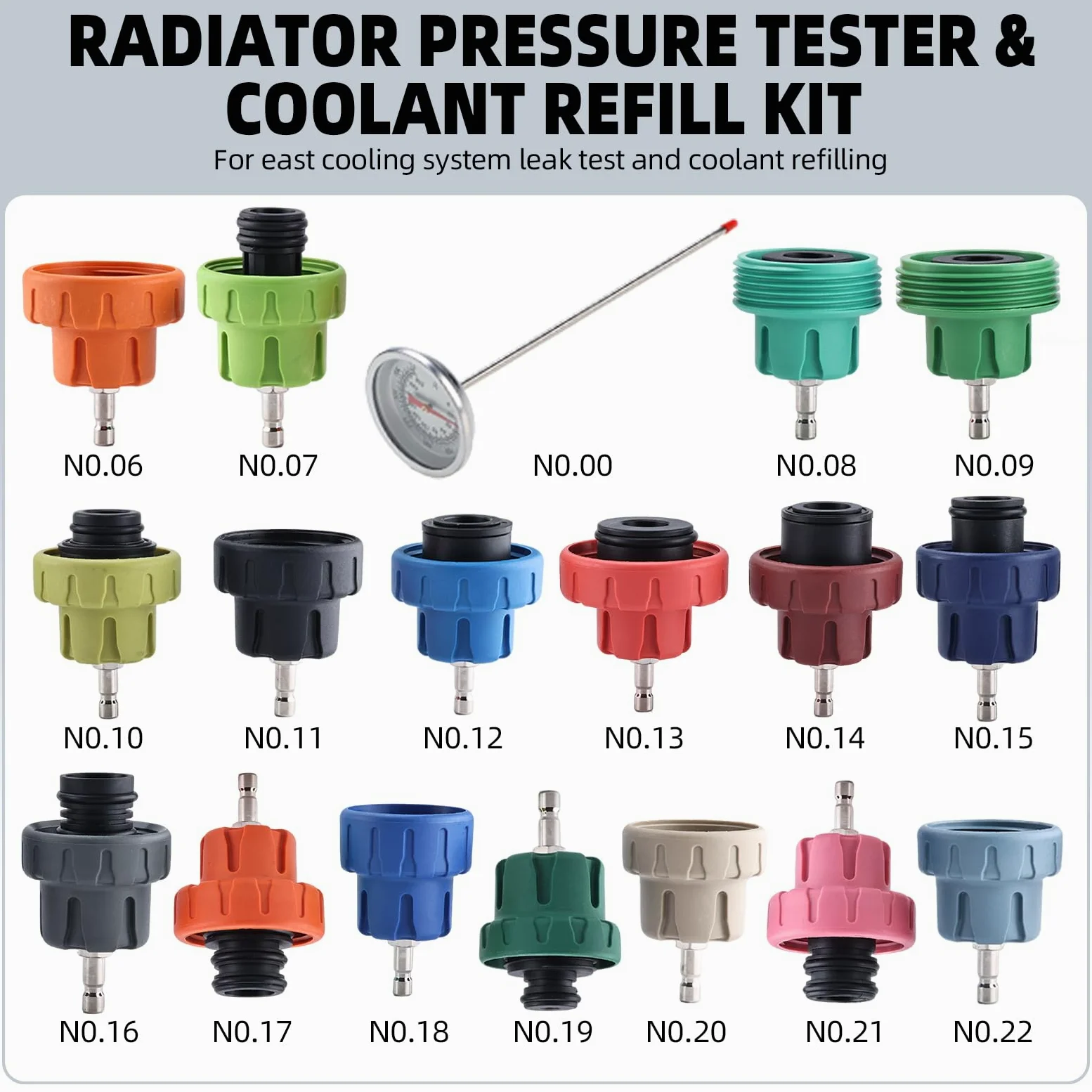 FreeTec 31pzs Probador Presion Radiador, Universal Probador Presion Circuito Refrigeración, Kit Comprobador Fugas Purgador Liquido Refrigerante, Herramientas Radiador Coche con Bomba Adaptador (Rojo)