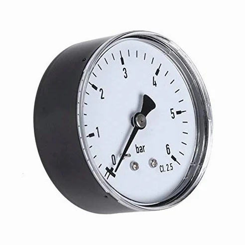 Mini manómetro de alta precisión de 0-6 bar Probador de presión de montaje de rosca de 1/4 Npt Compatible con agua líquida de aceite de aire de combustible (Color : Black) (Black)