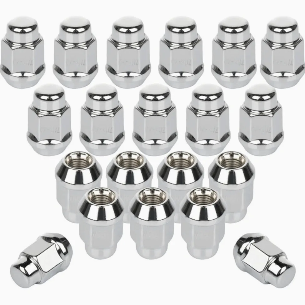 20 tuercas hexagonales cromadas 7/16-20 de bellota de 3/4 (19 mm) (acero endurecido a través)