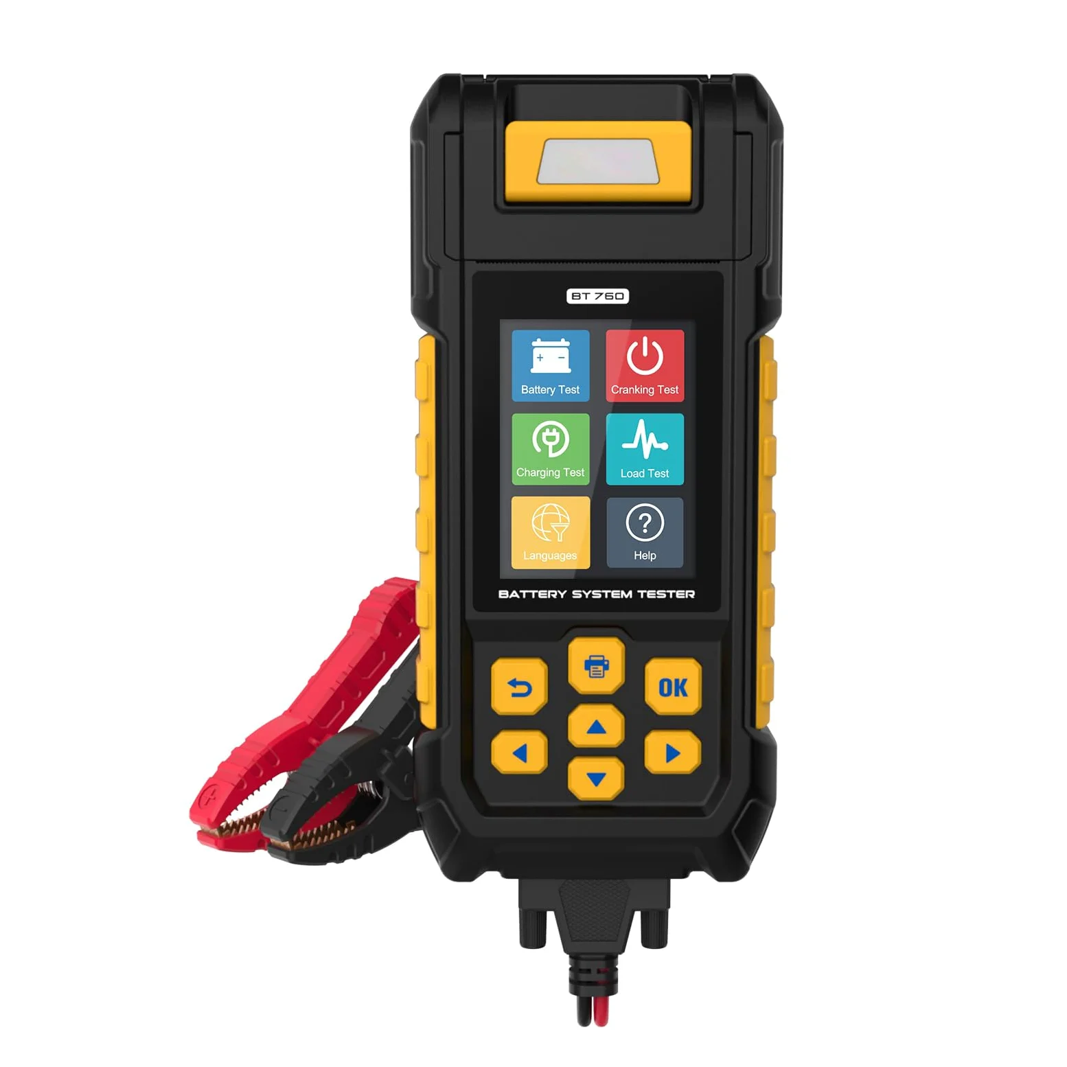 Probadores de batería Probadores de sistemas de baterías automotrices 6V-12V-24V-32V Analizador de batería de automóvil para vehículos Camiones pesados Motocicletas con 3 rollos de papel de impresora