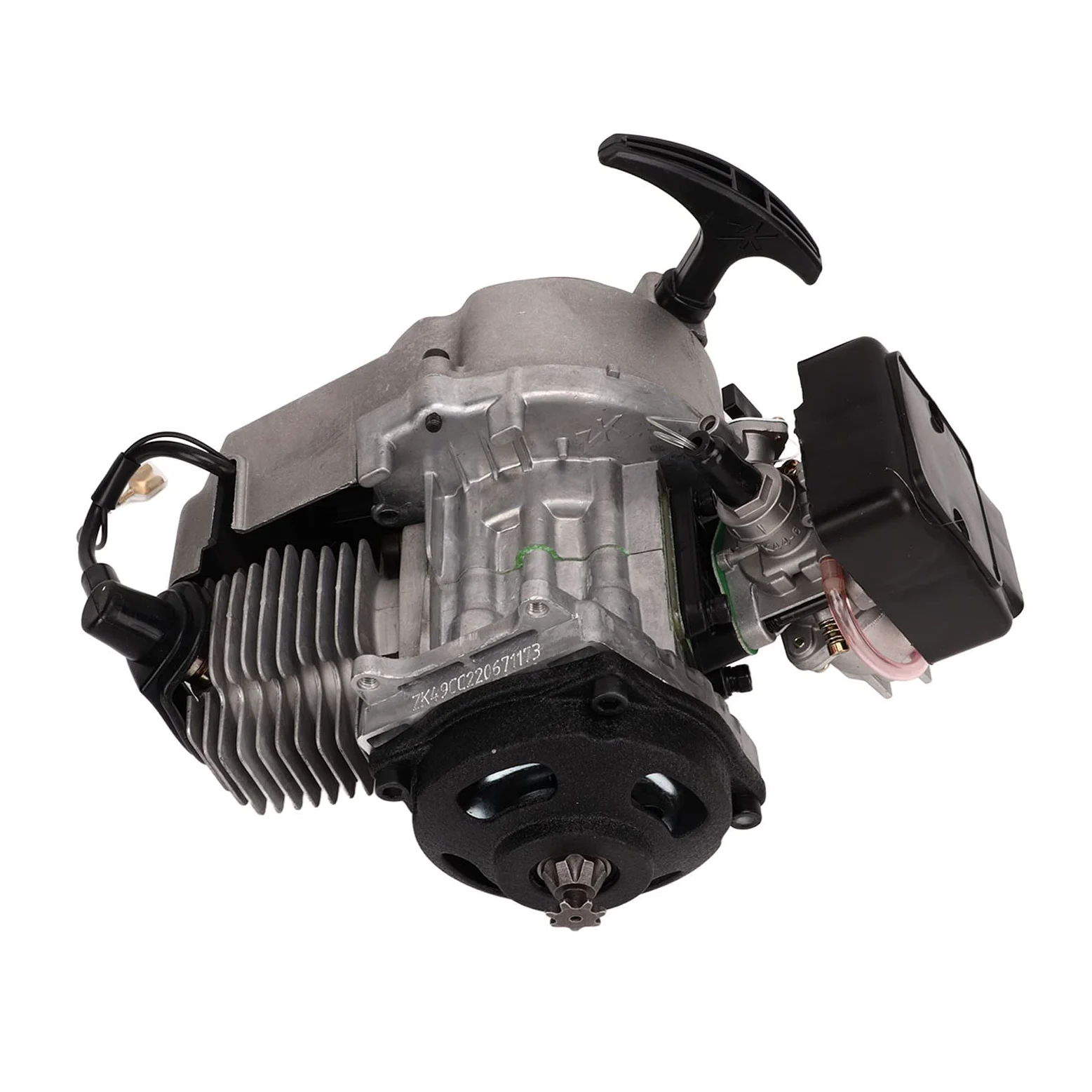 Motor de Motor de Arranque por Cuerda de 2 Tiempos de 49 Cc, Motor de Arranque por Cuerda de 49 Cc Motor de 2 Tiempos de Alta Eficiencia Motor de Potencia Fuerte para Pocket Bike Mini Dirt Pit Bike Qu