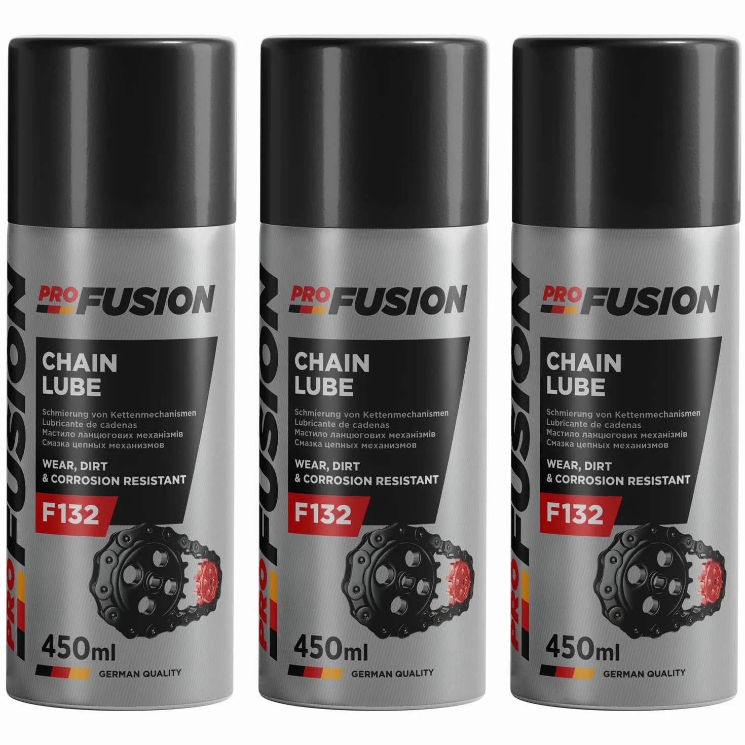 ProFusion Spray Lubricante de Cadenas Automóviles, Ejes, Motocicletas y Bicicletas- Totalmente Sintético - F132 Chain Lube 450 ml (3)