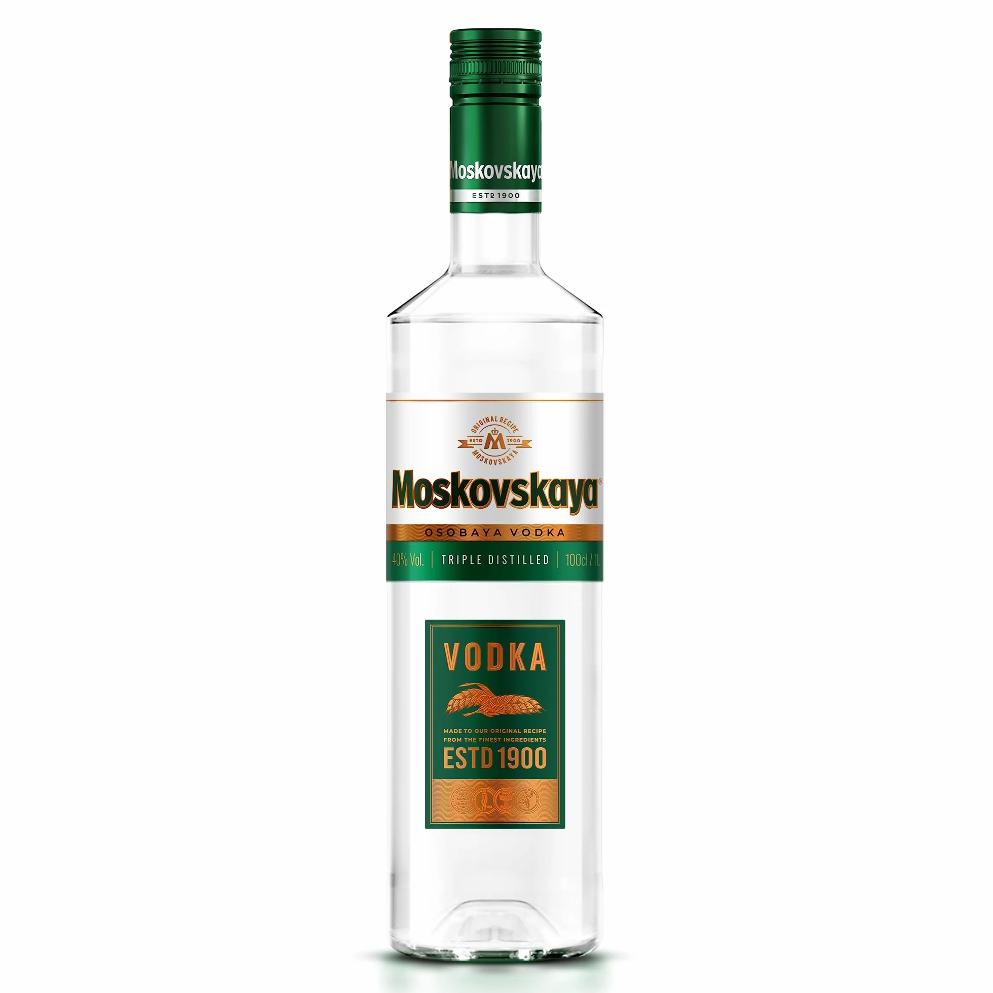 Moskovskaya Osobaya Vodka 100cl 38% Vol Destilada con ingredientes naturales