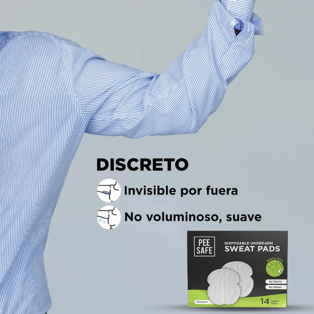 PEESAFE Almohadillas Antitranspirantes Axilas (14 piezas) | Absorben sudor y olores | Para mujeres y hombres