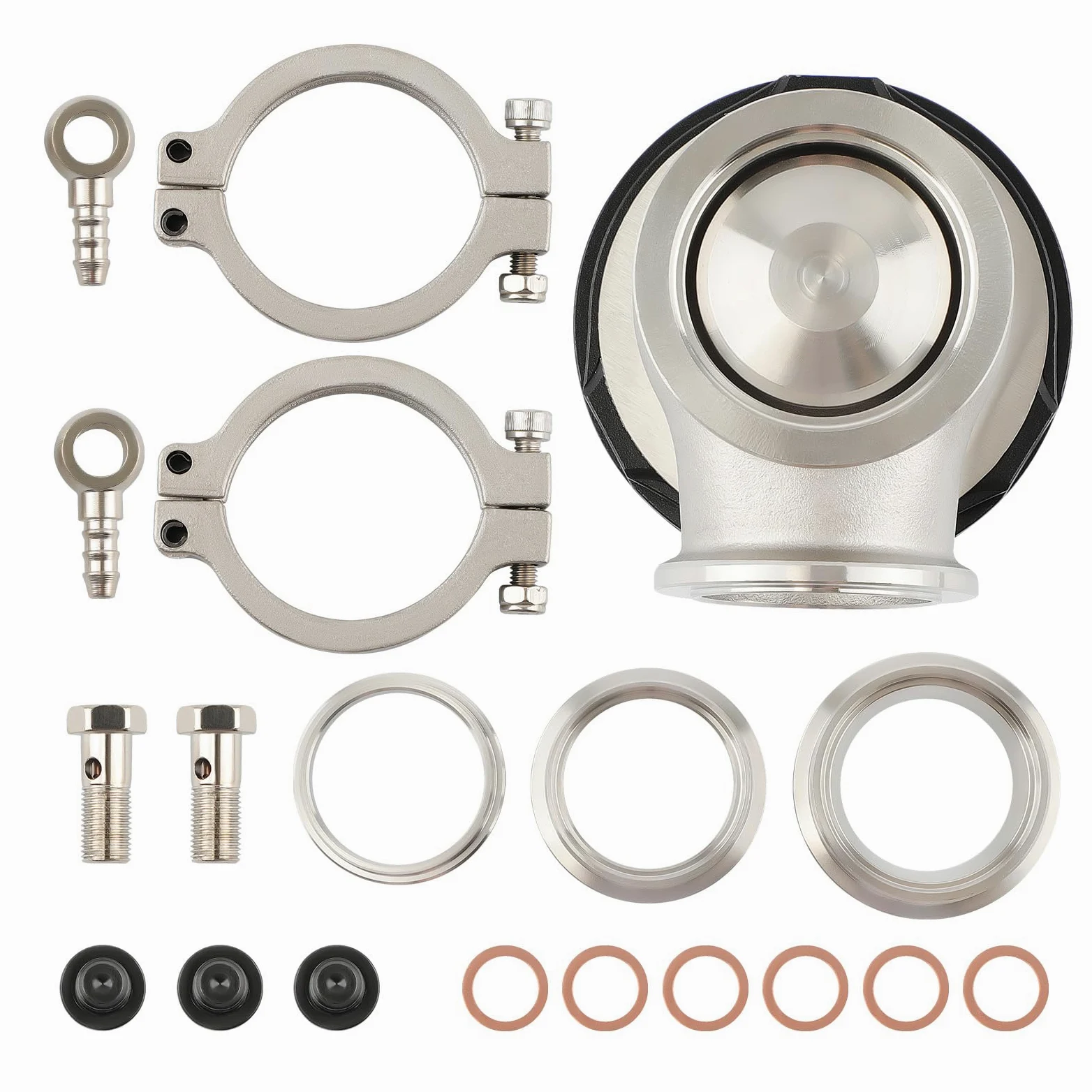 maXpeedingrods Válvula de descarga turbo universal de 38 mm Válvula de descarga Válvula universal con resorte de banda en V 8 PSI/22 PSI