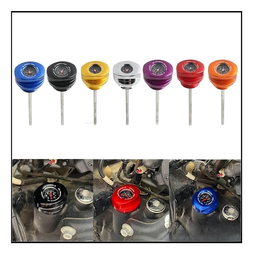 para Road para King para Electra para Tri para para Glide para FLHR para FLTRT para FLTRU Varilla Nivel Motocicleta con Indicador Temperatura Aceite Varilla(Blue)