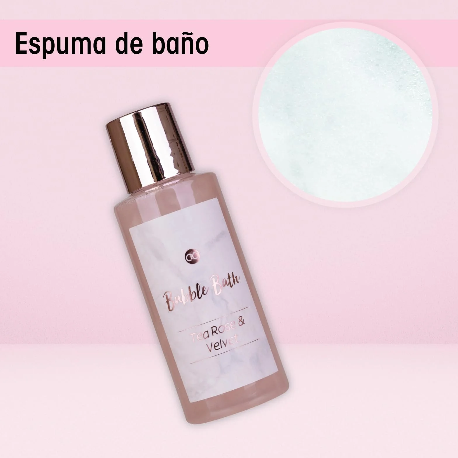 Accentra Set de baño MÁRMOL 3 piezas Gel de ducha, baño de burbujas, loción corporal rosa