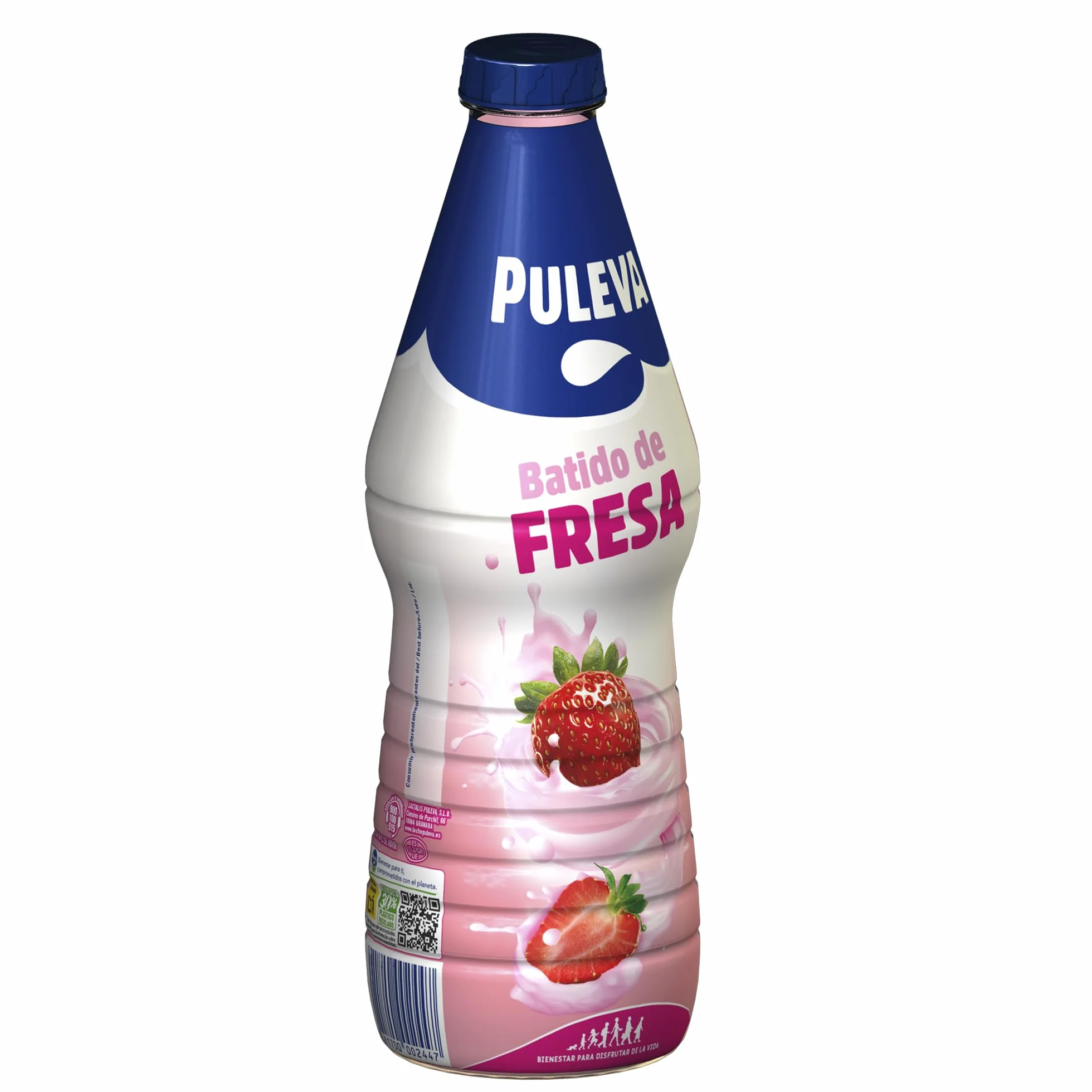 Puleva Batido de Fresa, Rico en Calcio, Proteínas y Vitamina D, Sin Gluten, Bebida Láctea 1 L