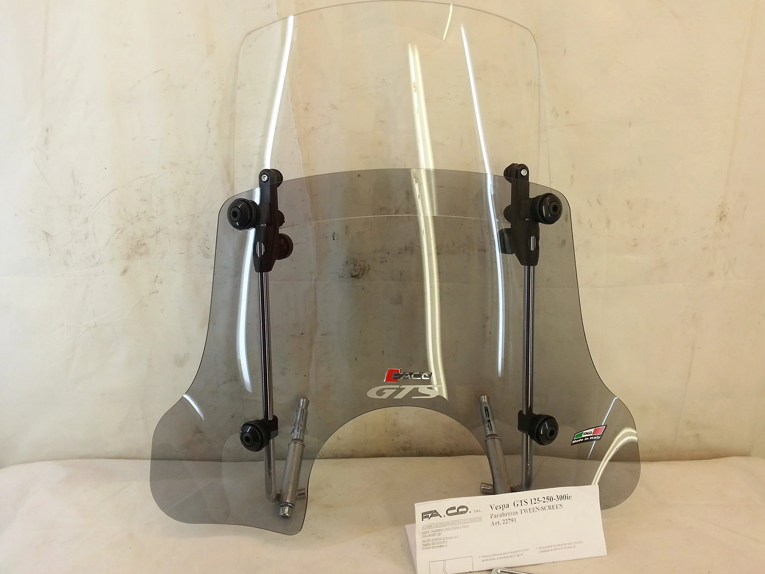 Parabrisas doble para Piaggio Vespa GTS 125 ie 250ie 300ie, deslizante, Cod.22791.