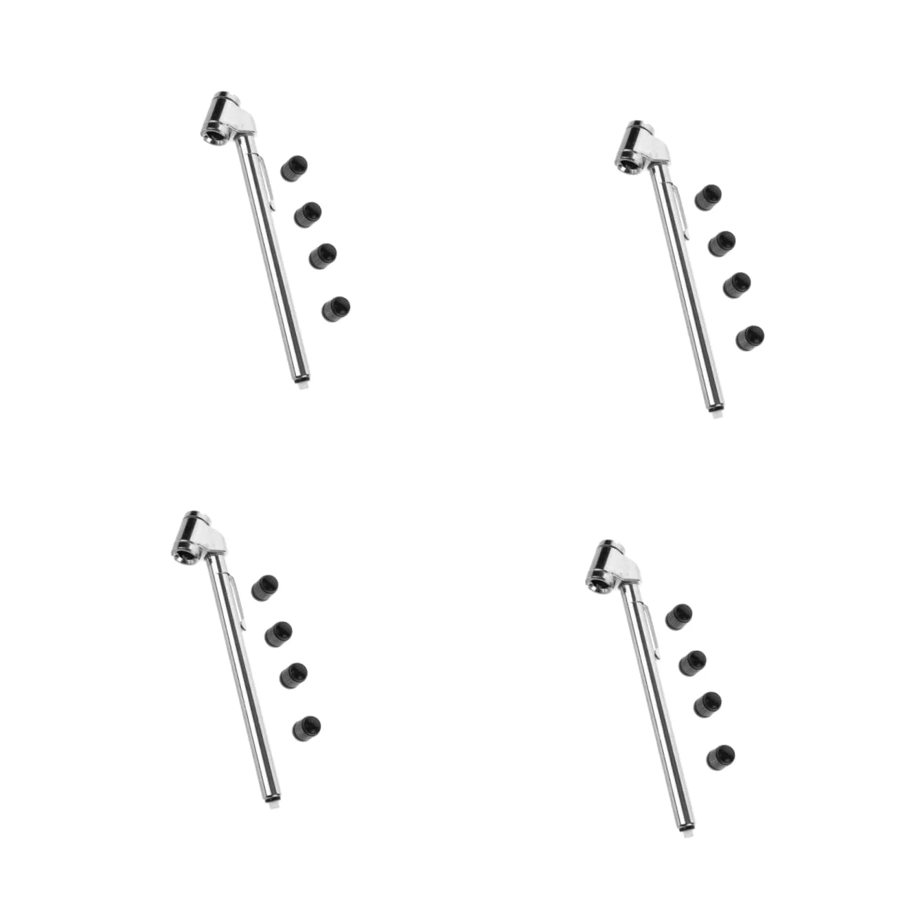 Gatuida 4 Piezas Monitor de presión de neumáticos Manómetro de presión de neumáticos estilo lápiz medidor de presión de neumáticos para coche manómetro de bicicleta Aleación de zinc Silver