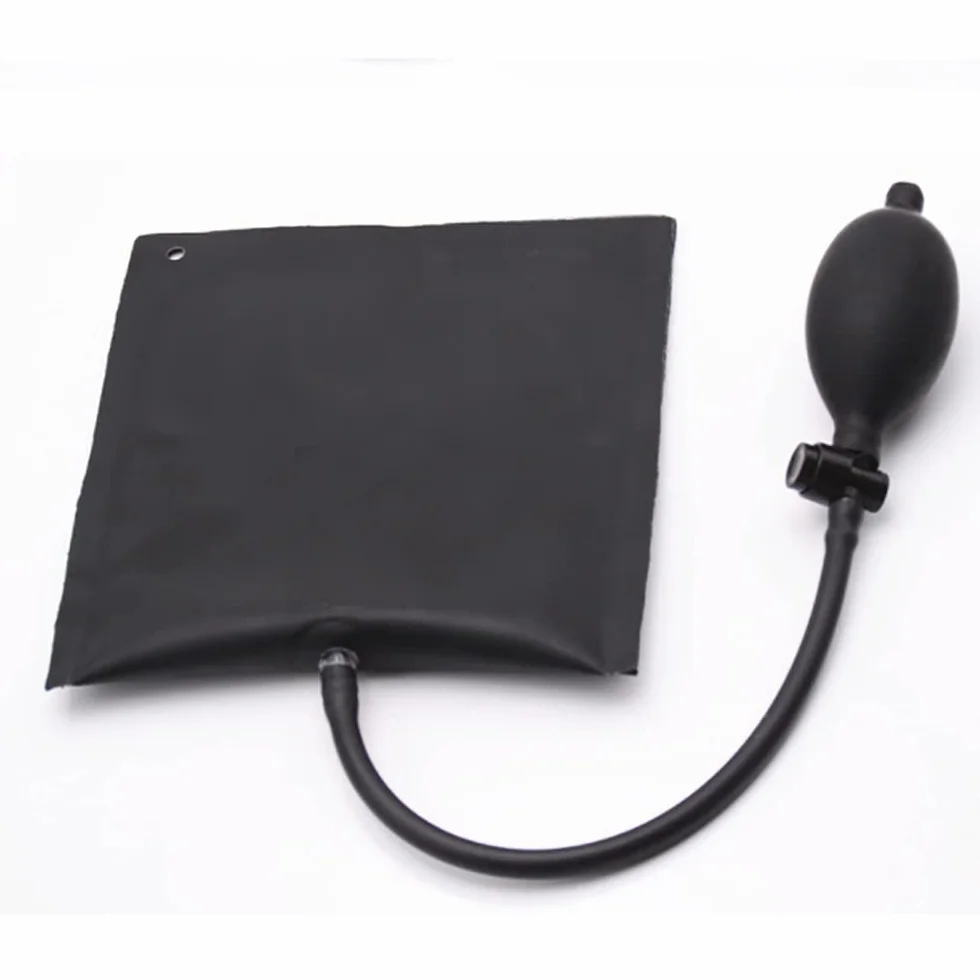Bomba de cuña de aire, paquete de alineación de cuña de aire inflable TPU para puerta de coche abridor de puerta para puertas ventanas herramienta de instalación negro 15 x 16 cm