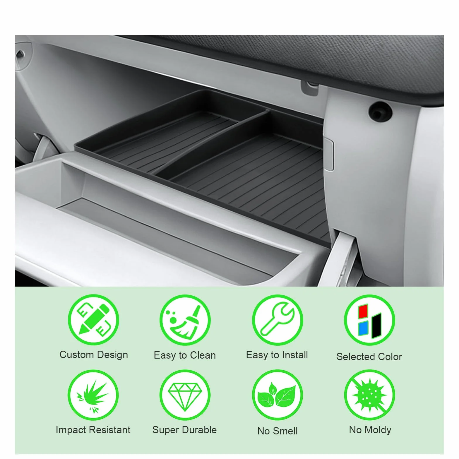 GAFAT Compatible con Hyundai Ioniq 5 N-line 2021-2025 2026 Organizador de Consola Central para Guantera, Facelift Ioniq 5 2024 Accesorios Caja de Almacenamiento, de Goma Blanda TPE, Plegable