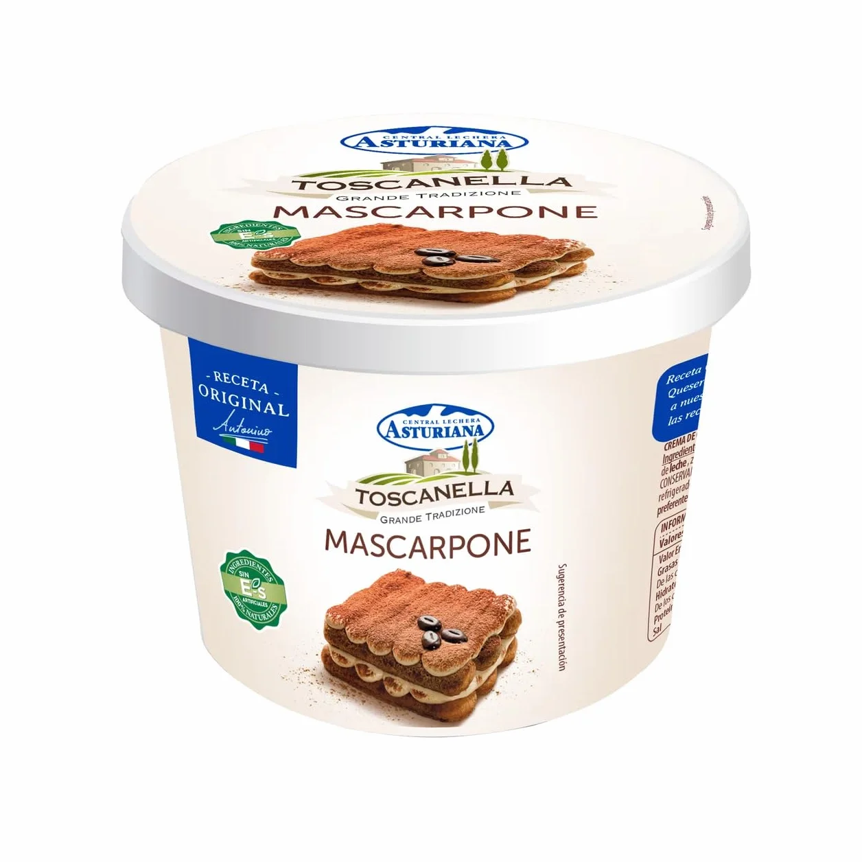 Mascarpone Toscanella Central Lechera Asturiana 500g Cremoso Versátil Postres Gourmet Envío Refrigerado 2 Botes